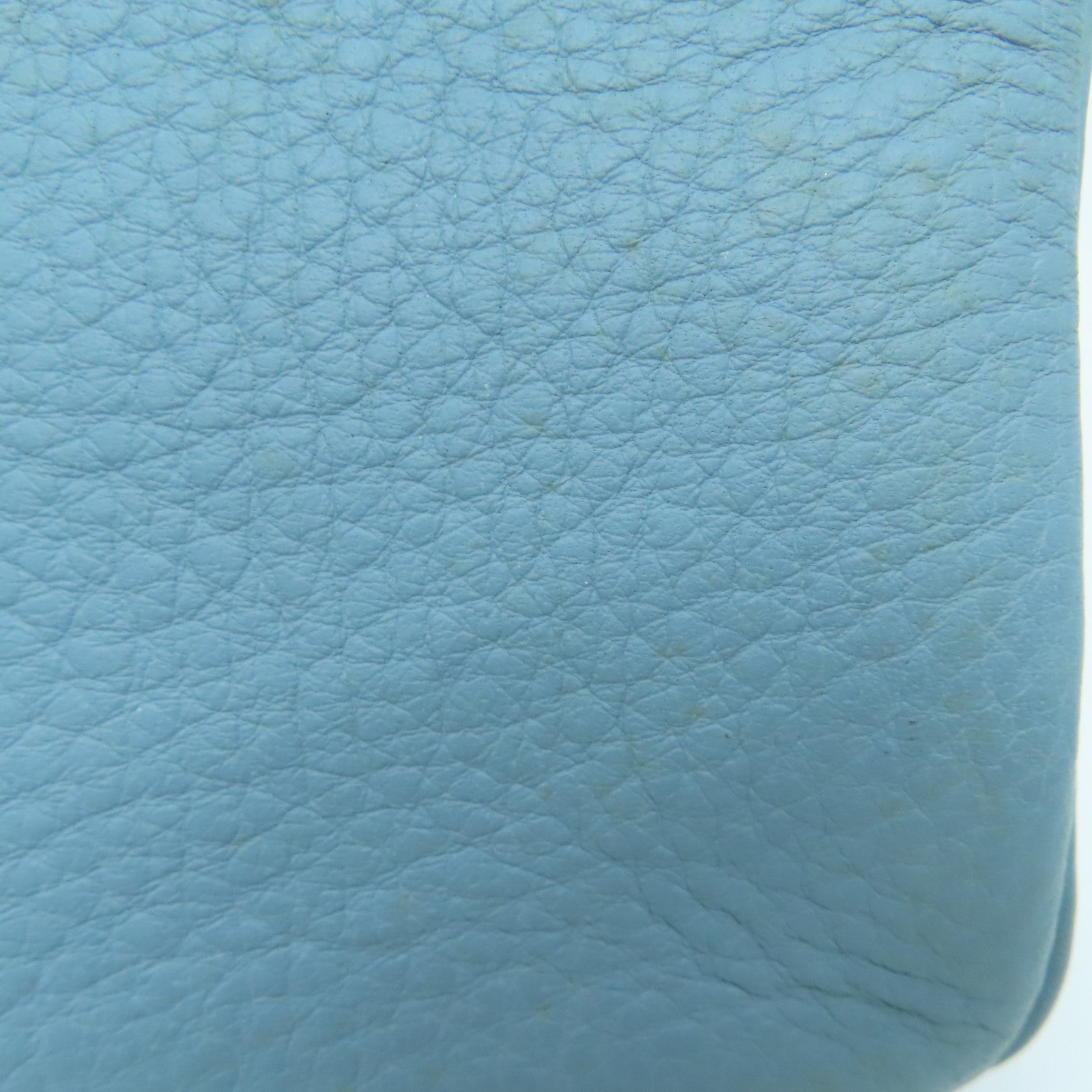 HERMES Clemence皮革Shoulder Birkin银扣手挽袋灰水蓝
