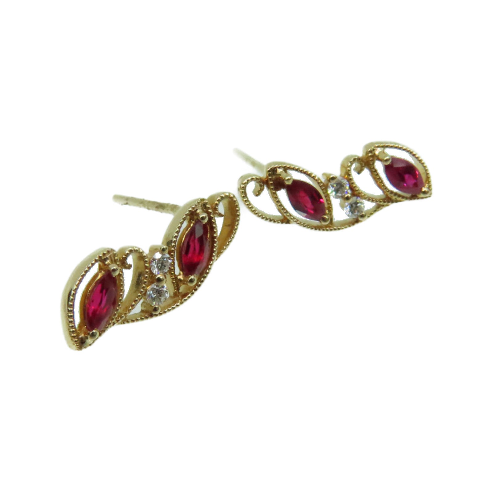 JEWELRY 【激減優惠】18K玫瑰金/0.4ct紅寶石/0.06ct鑽石Ruby Earrings耳環