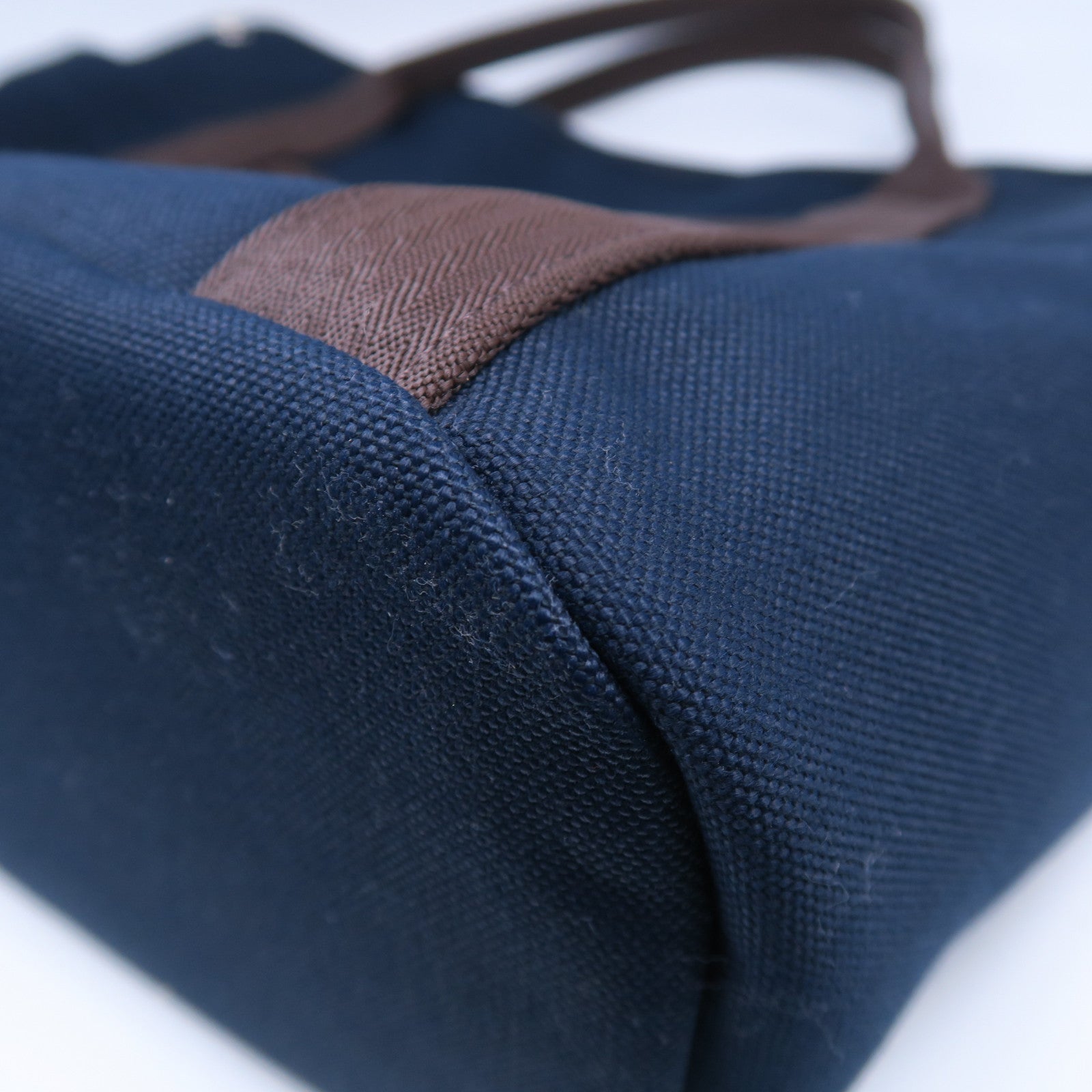 HERMES 帆布Sac De Pansage Groom銀扣手挽肩背兩用袋Bleu Indigo靛藍色/Feu火焰橘色