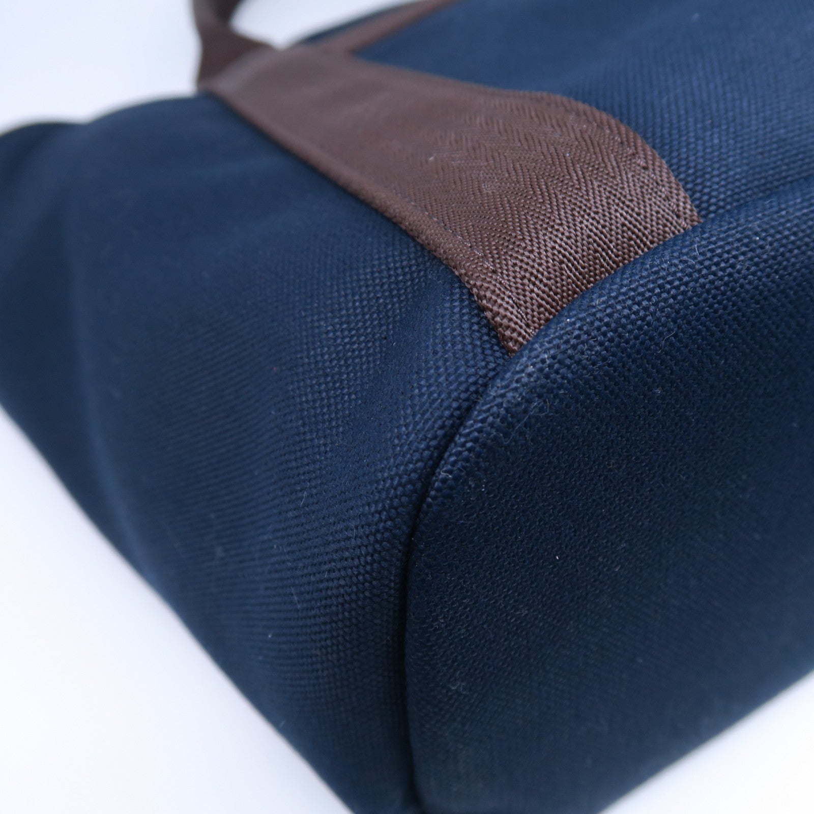 HERMES 帆布Sac De Pansage Groom銀扣手挽肩背兩用袋Bleu Indigo靛藍色/Feu火焰橘色