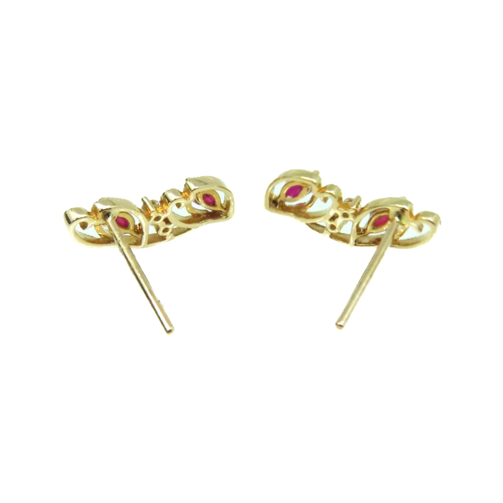 JEWELRY 【激減優惠】18K玫瑰金/0.4ct紅寶石/0.06ct鑽石Ruby Earrings耳環