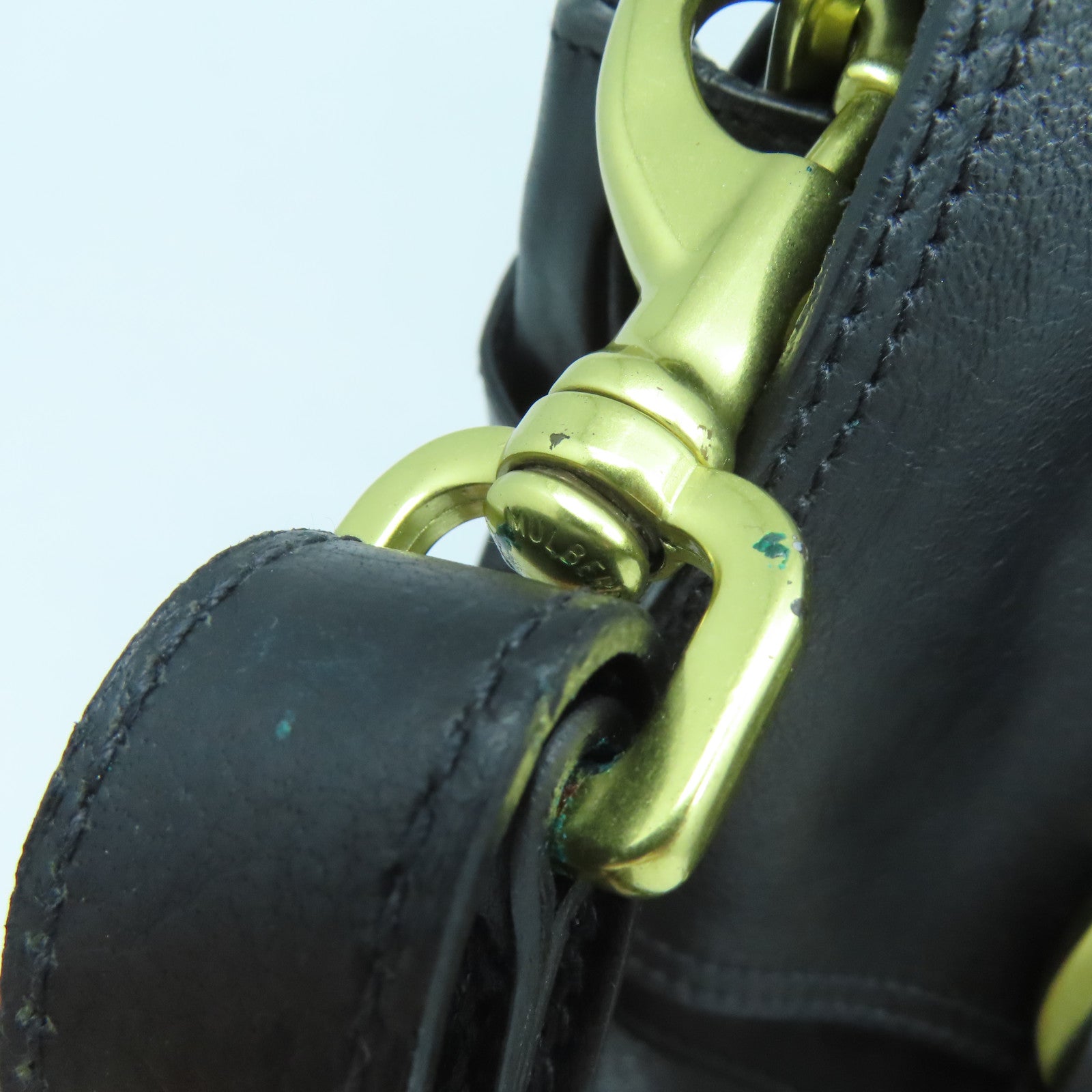 MULBERRY 牛皮皮革Shoulder Bag金扣手挽肩背兩用袋黑色