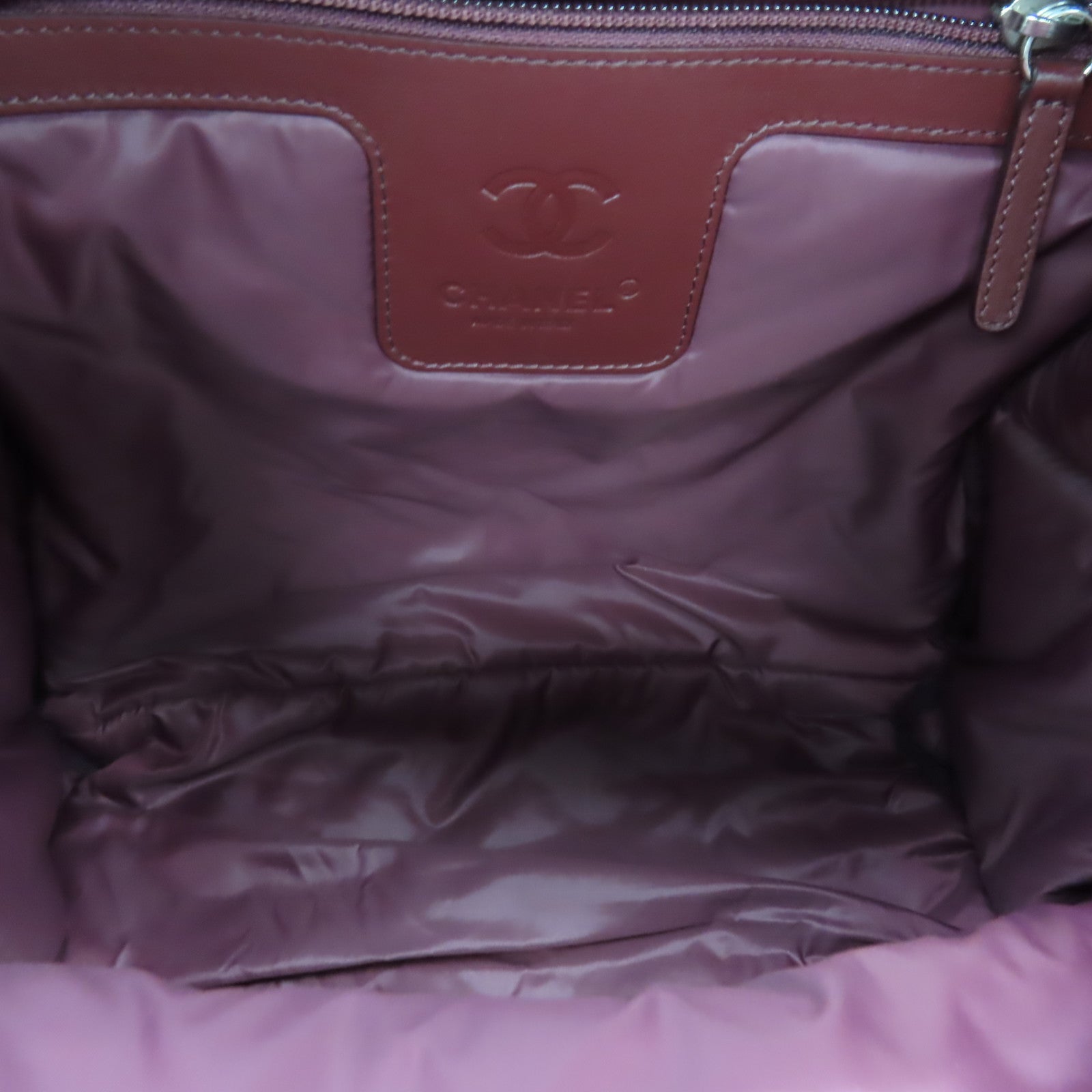 CHANEL 菱格尼龍Backpack銀扣背包黑色