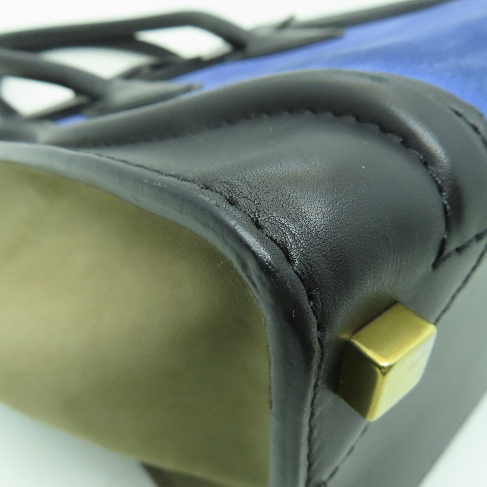 CELINE 牛皮皮革/麂皮皮革Micro Luggage金扣手挽袋藍色/黑色/灰色