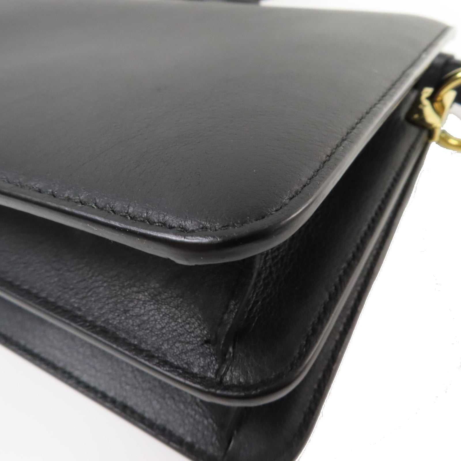 Salvatore Ferragamo 牛皮皮革Shoulder Bag金扣肩背袋黑色