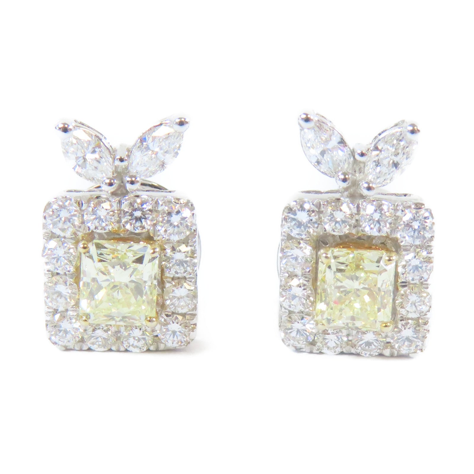 JEWELRY 18K白金Diamond Earrings 0.87ct/0.72ct鑽石耳環