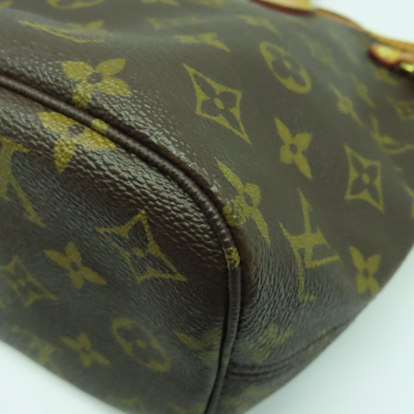 LOUIS VUITTON Monogram Neverfull PM金扣肩背袋啡色