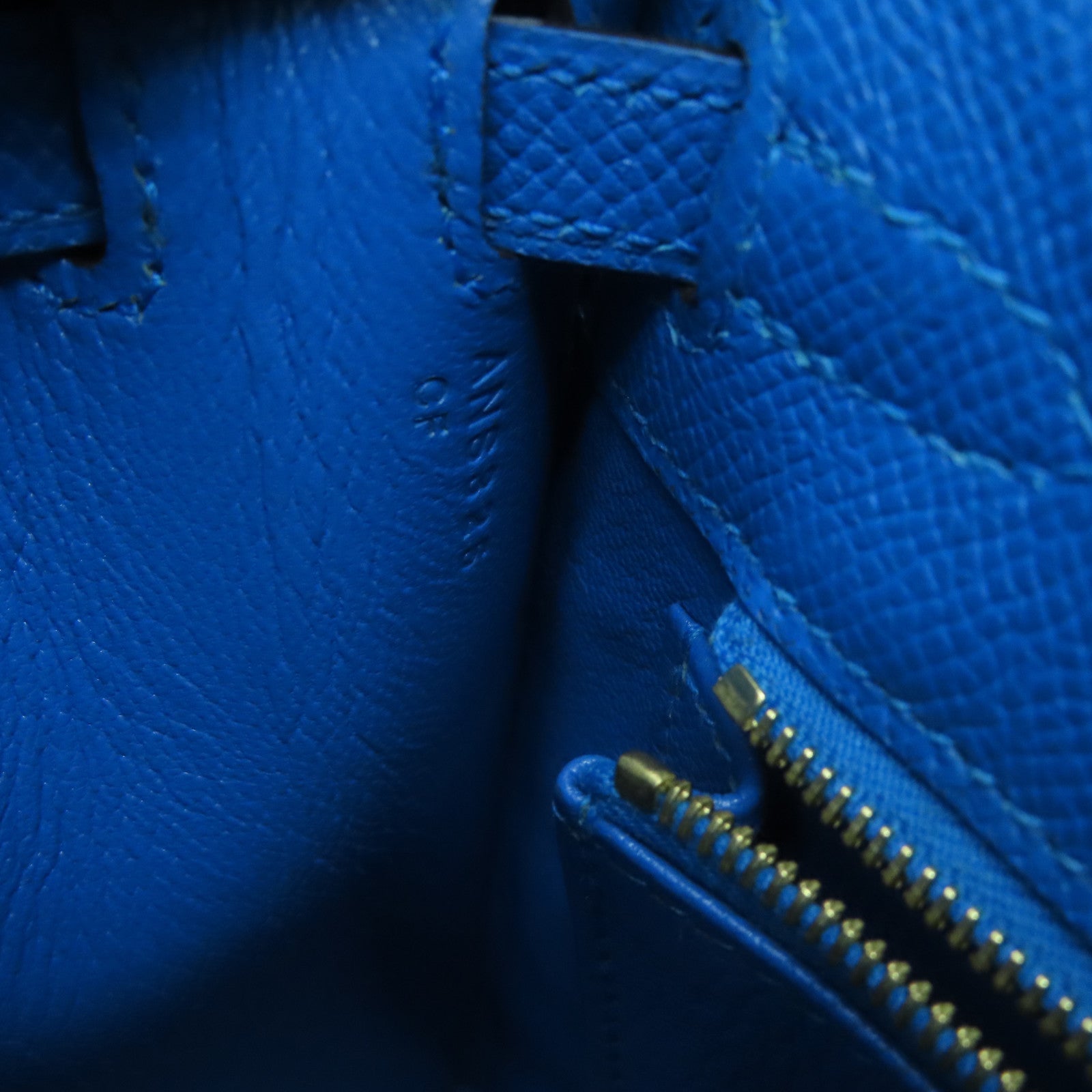 HERMES Epsom皮革Kelly 25金扣手挽肩背兩用袋Blue Zanzibar/藍色