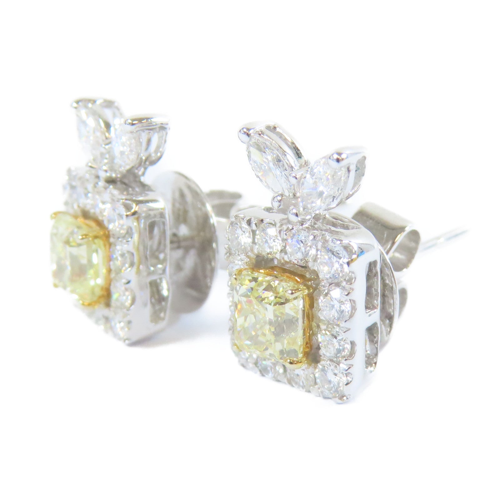 JEWELRY 18K白金Diamond Earrings 0.87ct/0.72ct鑽石耳環