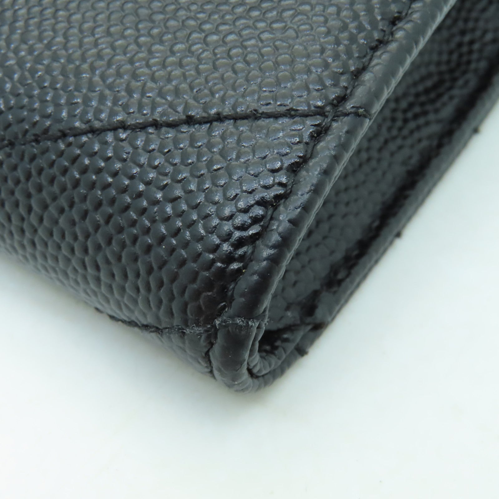 YVES SAINT LAURENT 牛皮皮革Coin Purse/Card Case金扣零錢包/卡片套黑色