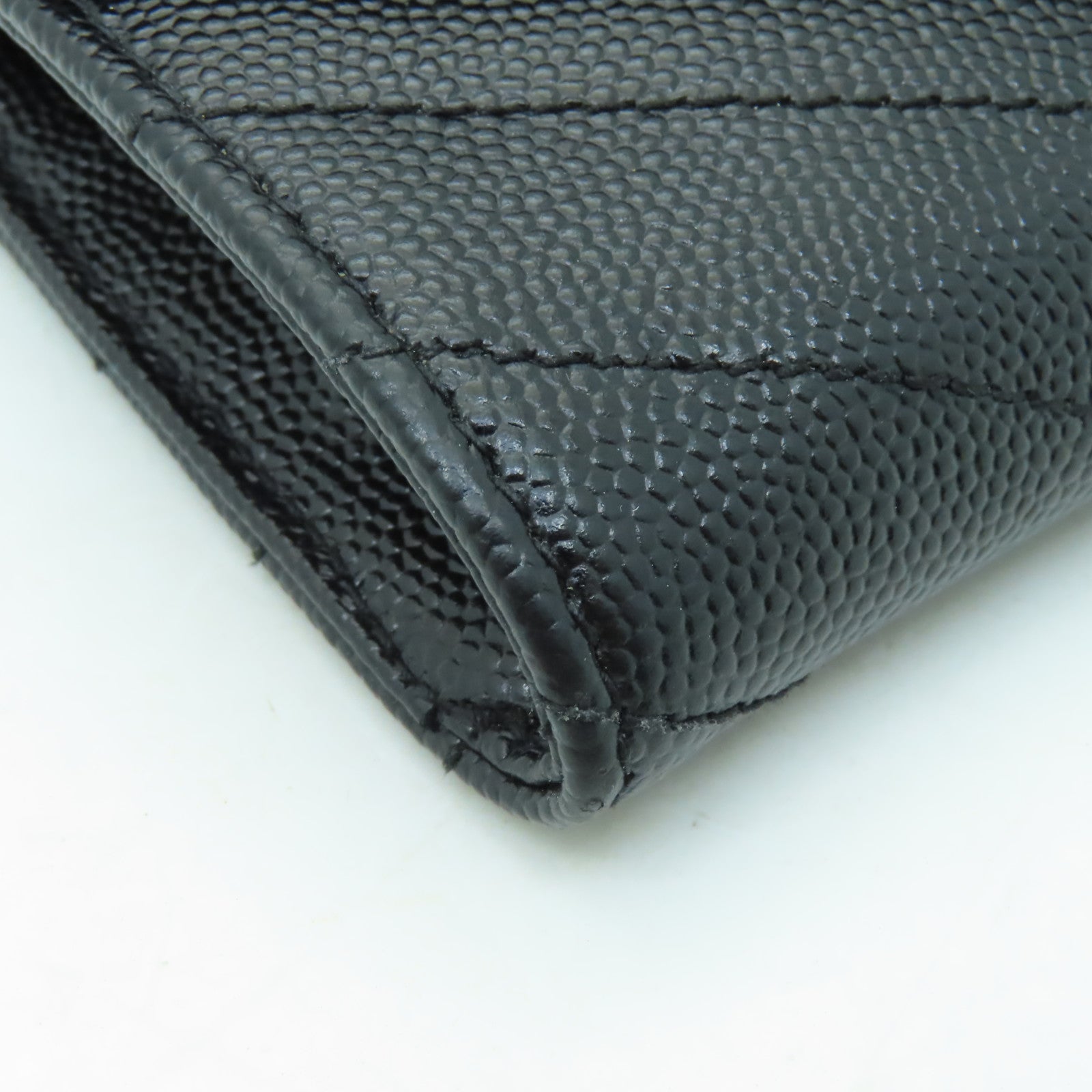 YVES SAINT LAURENT 牛皮皮革Coin Purse/Card Case金扣零錢包/卡片套黑色