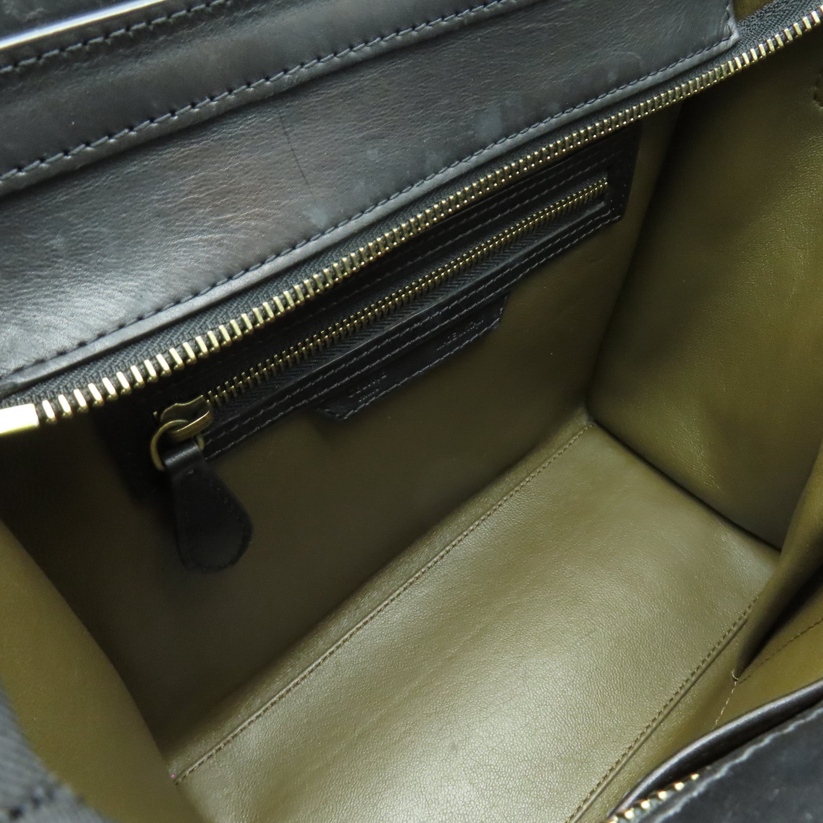 CELINE 牛皮皮革/麂皮皮革Micro Luggage金扣手挽袋藍色/黑色/灰色