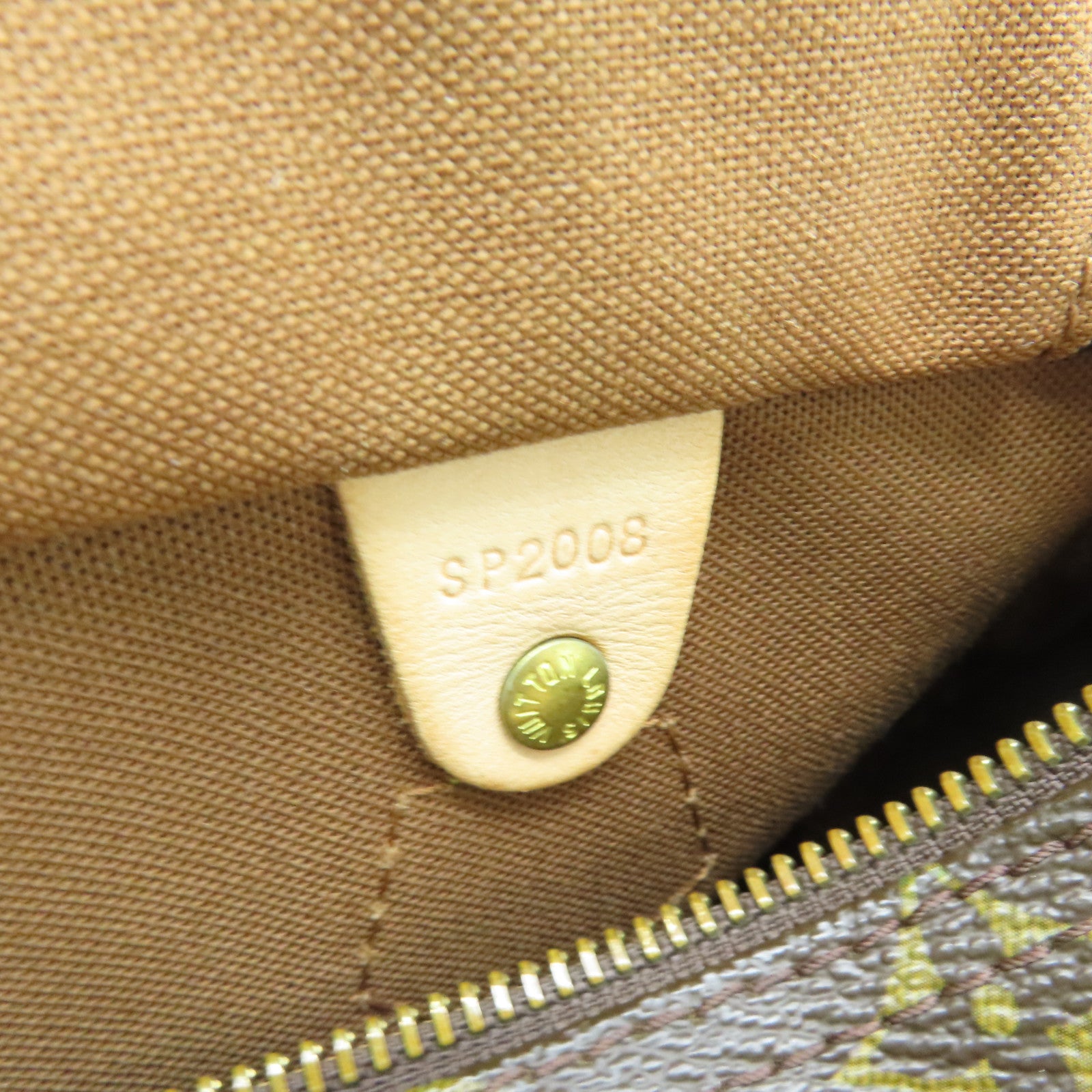 LOUIS VUITTON Monogram Speedy 25 Gold Buckle Hand Bag Brown