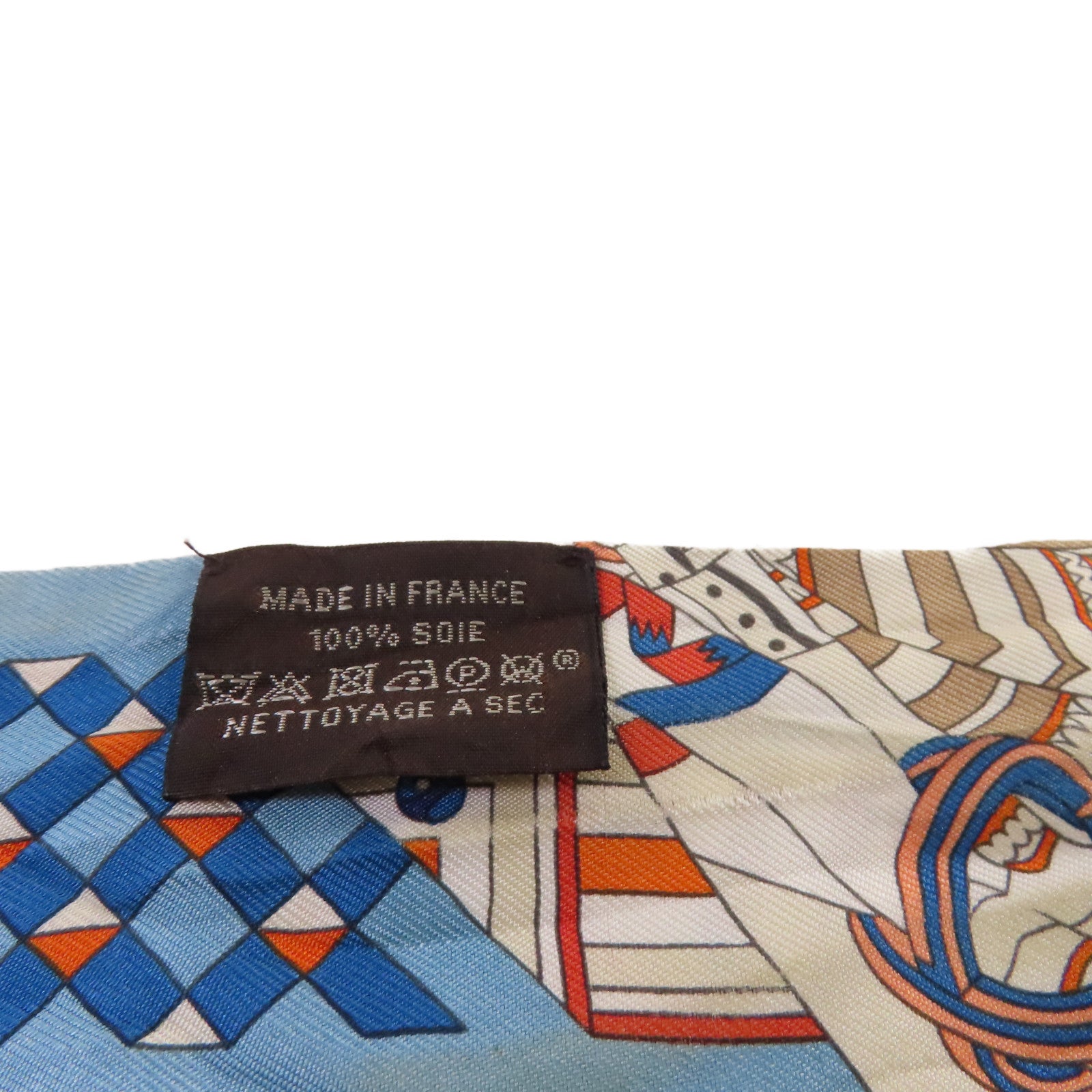 HERMES 絲質Twilly Scarf絲巾藍色/橙色/彩色