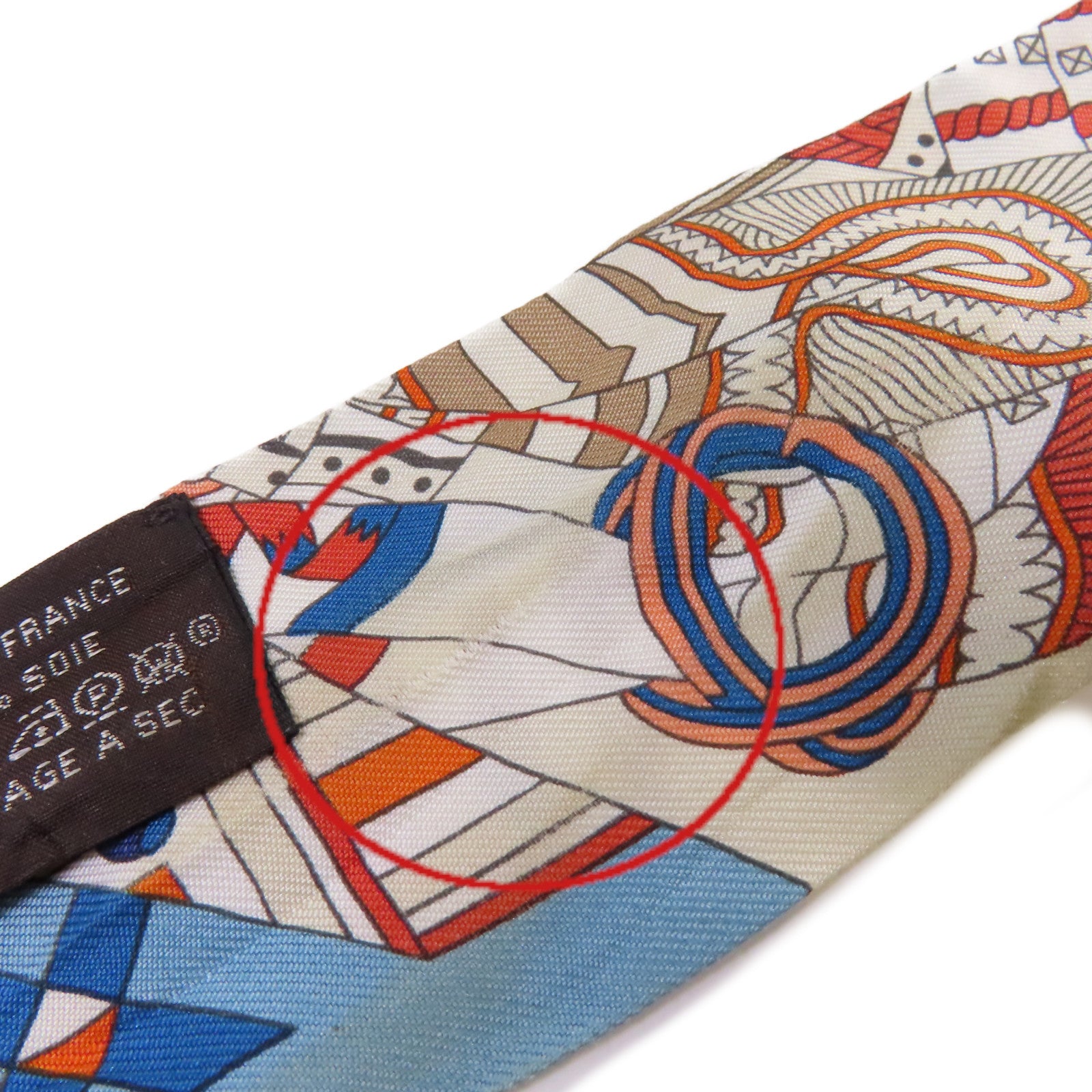 HERMES 絲質Twilly Scarf絲巾藍色/橙色/彩色