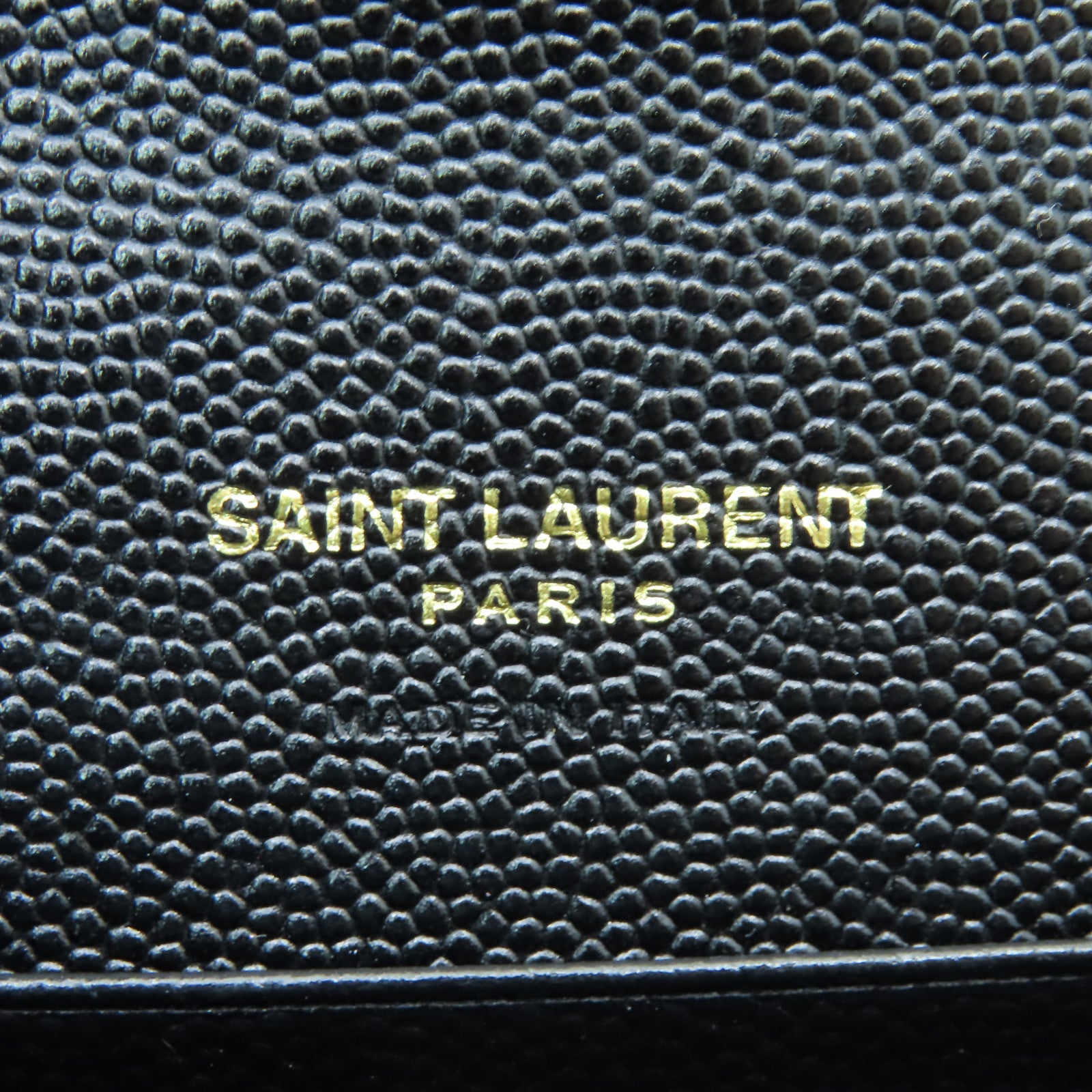 YVES SAINT LAURENT 牛皮皮革Coin Purse/Card Case金扣零錢包/卡片套黑色