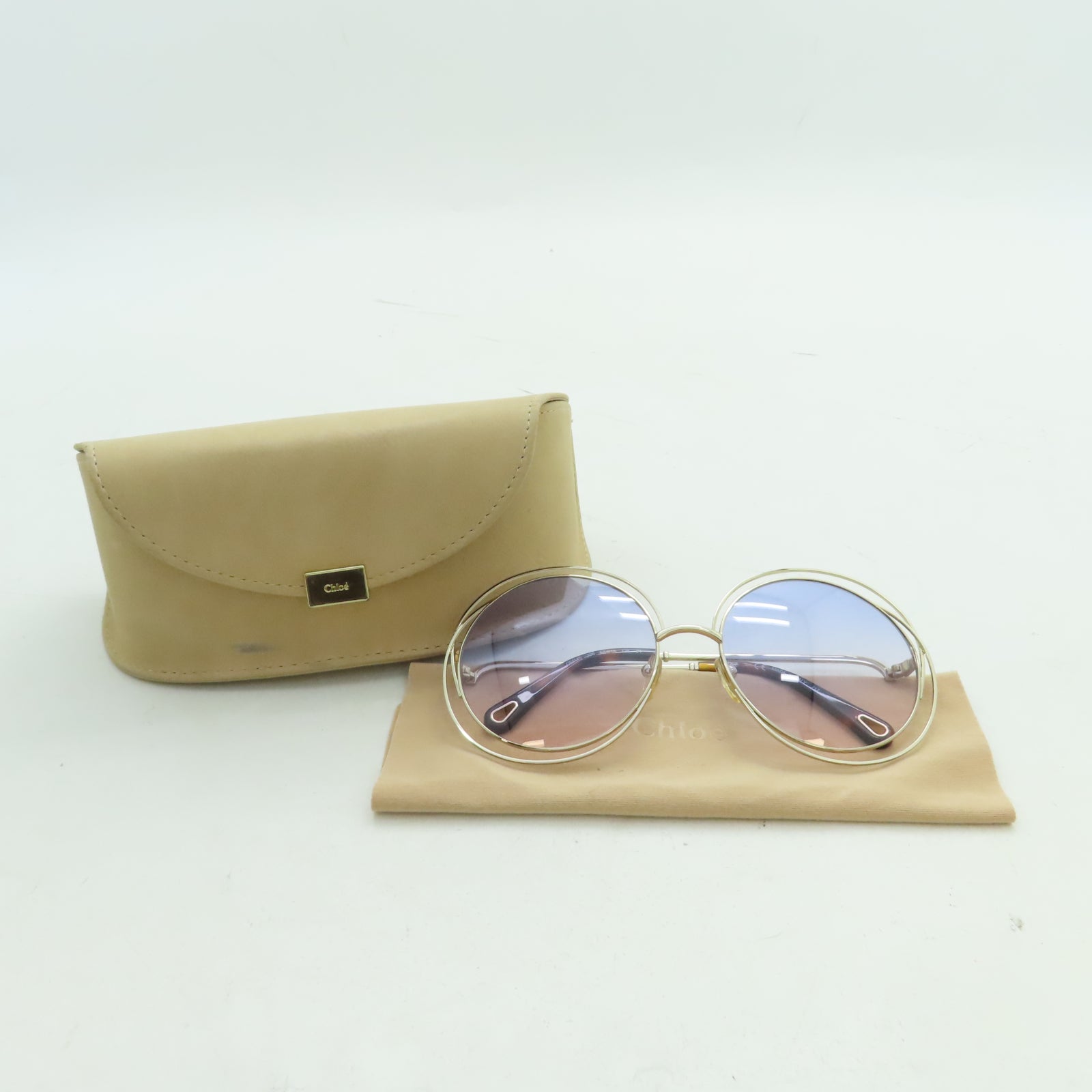 Chloe 金屬/PVC Sunglasses太陽眼鏡金色/紫色/粉紅色