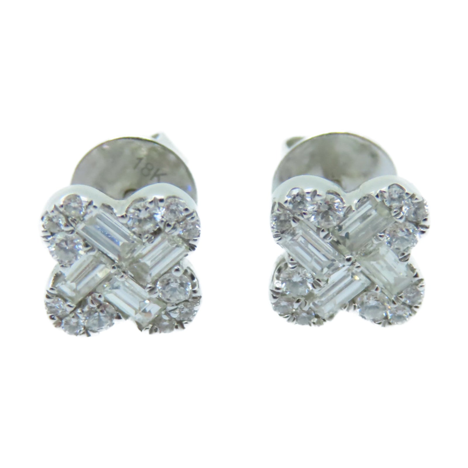 JEWELRY 18K白金Diamond Earrings 0.20ct/0.40ct鑽石耳環銀色