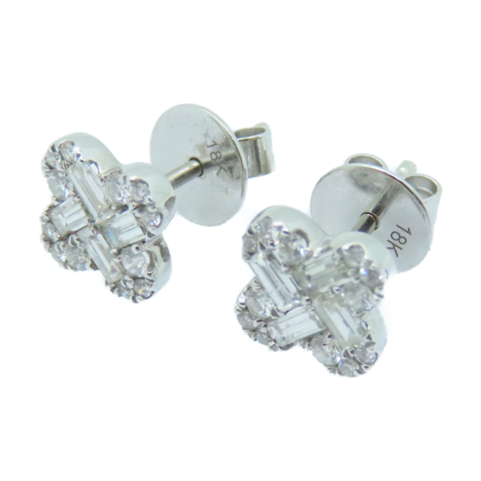 JEWELRY 18K白金Diamond Earrings 0.20ct/0.40ct鑽石耳環銀色