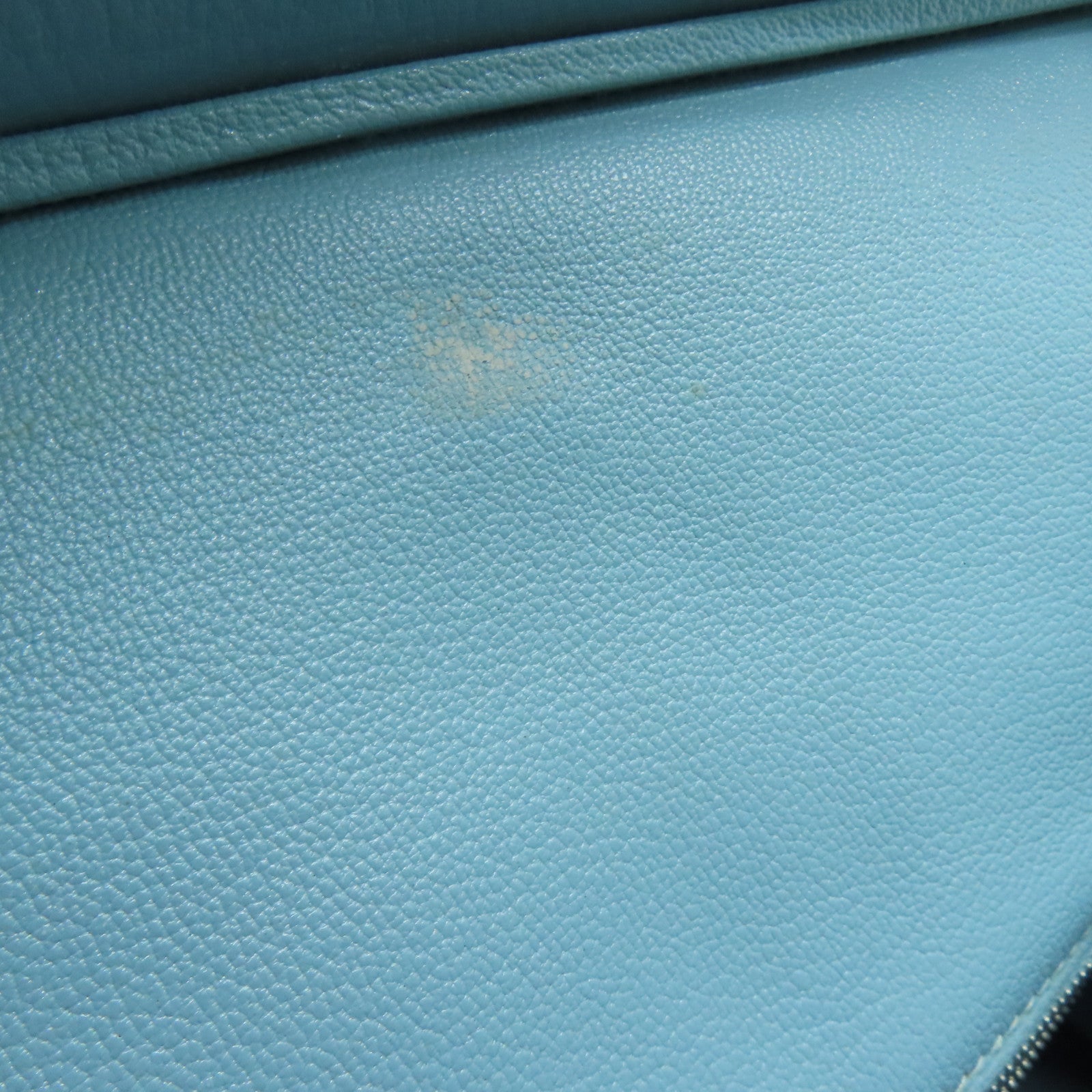 HERMES Clemence皮革Shoulder Birkin银扣手挽袋灰水蓝