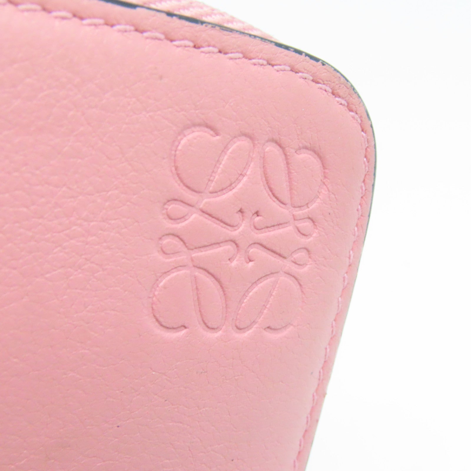 LOEWE 牛皮皮革Zipped Long Wallet金扣长钱包粉红色