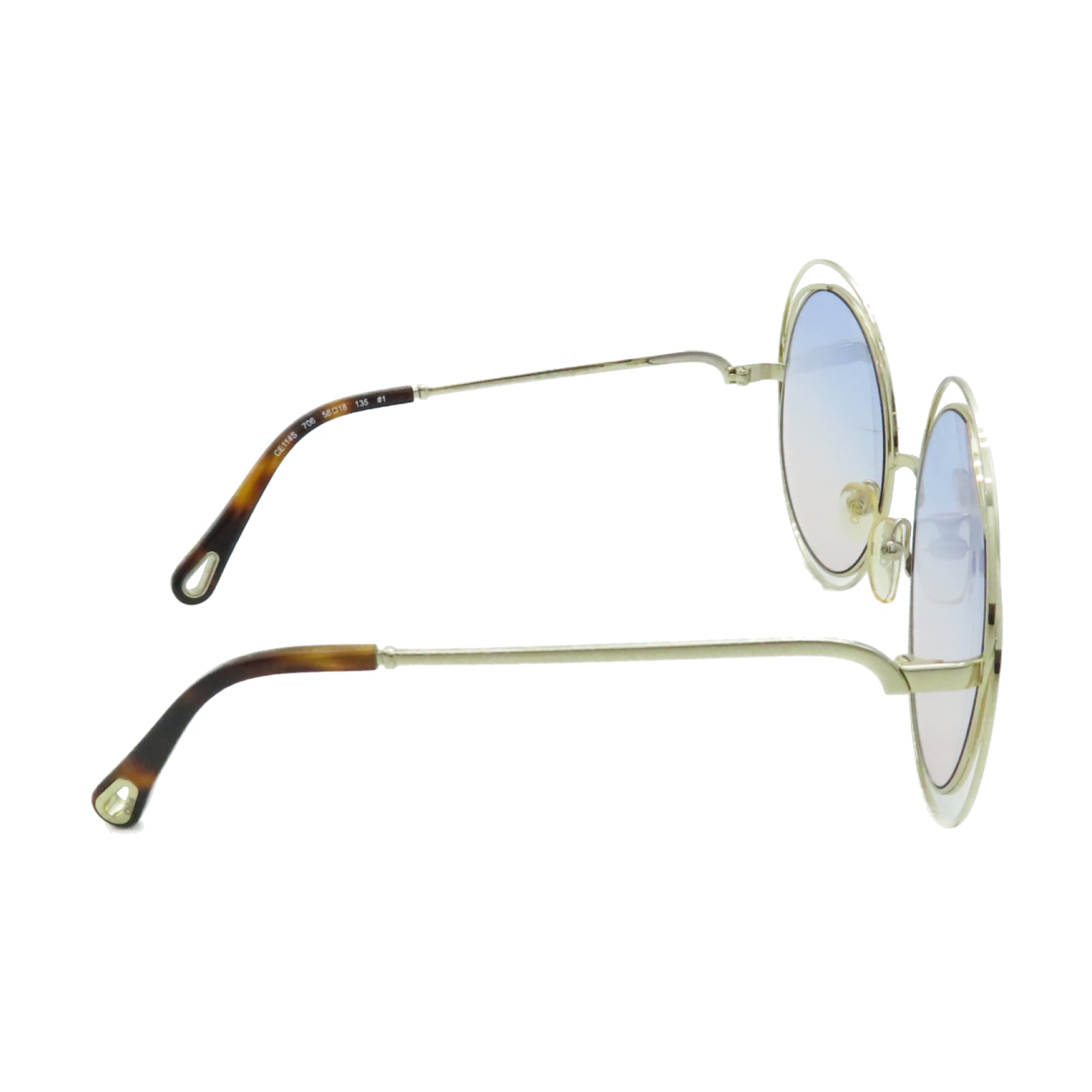 Chloe 金屬/PVC Sunglasses太陽眼鏡金色/紫色/粉紅色