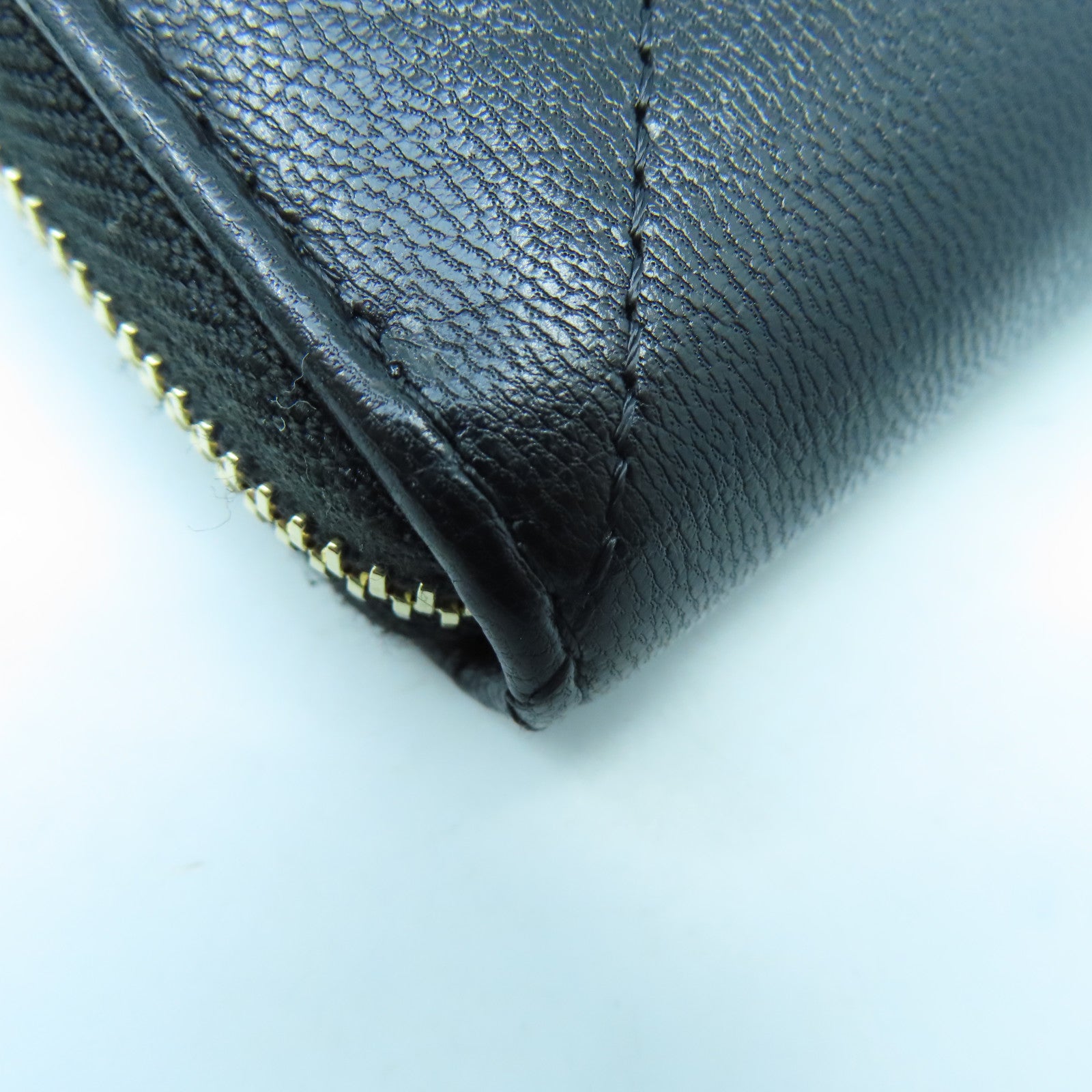 CHANEL 菱格牛皮皮革Wallet金扣錢包黑色