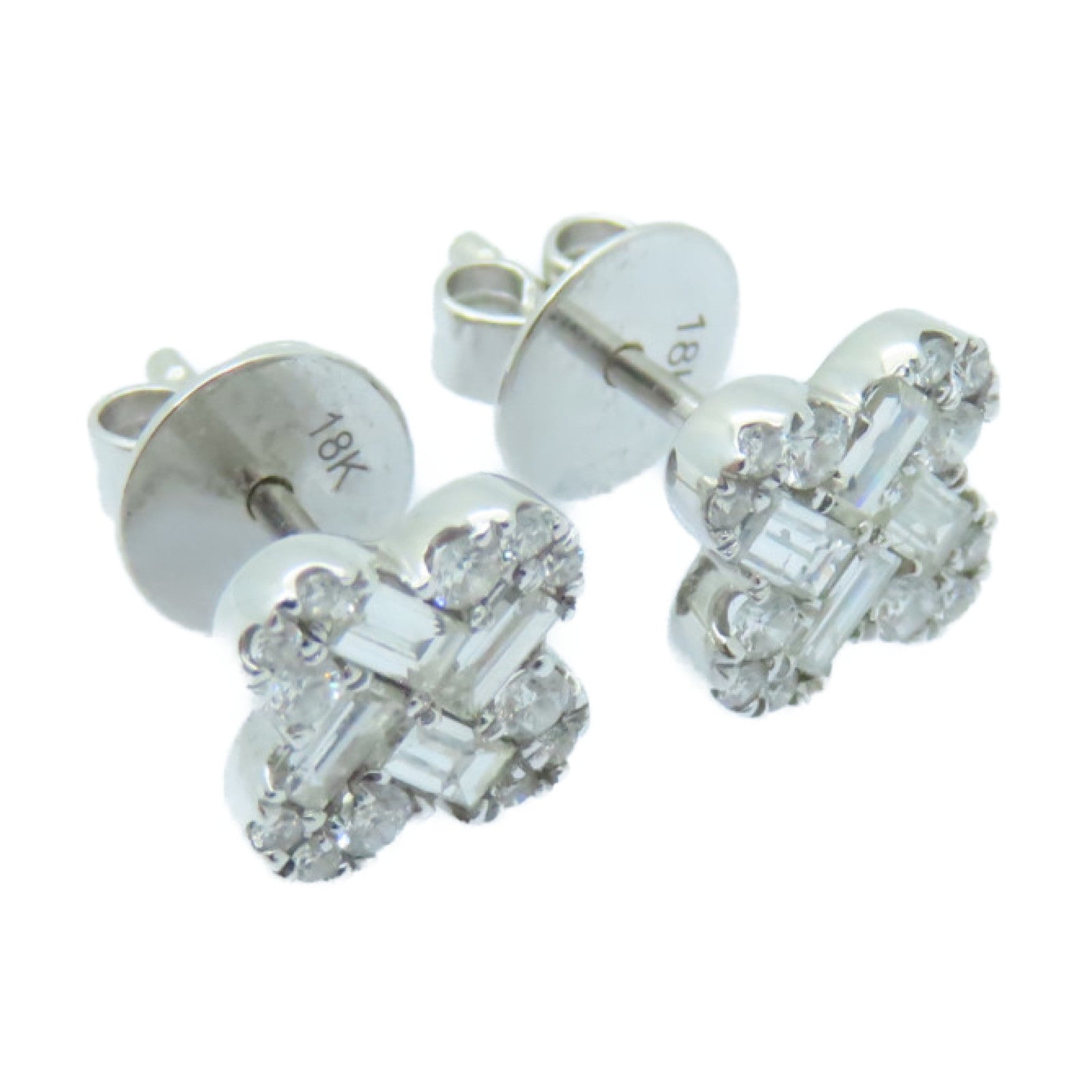 JEWELRY 18K白金Diamond Earrings 0.20ct/0.40ct鑽石耳環銀色