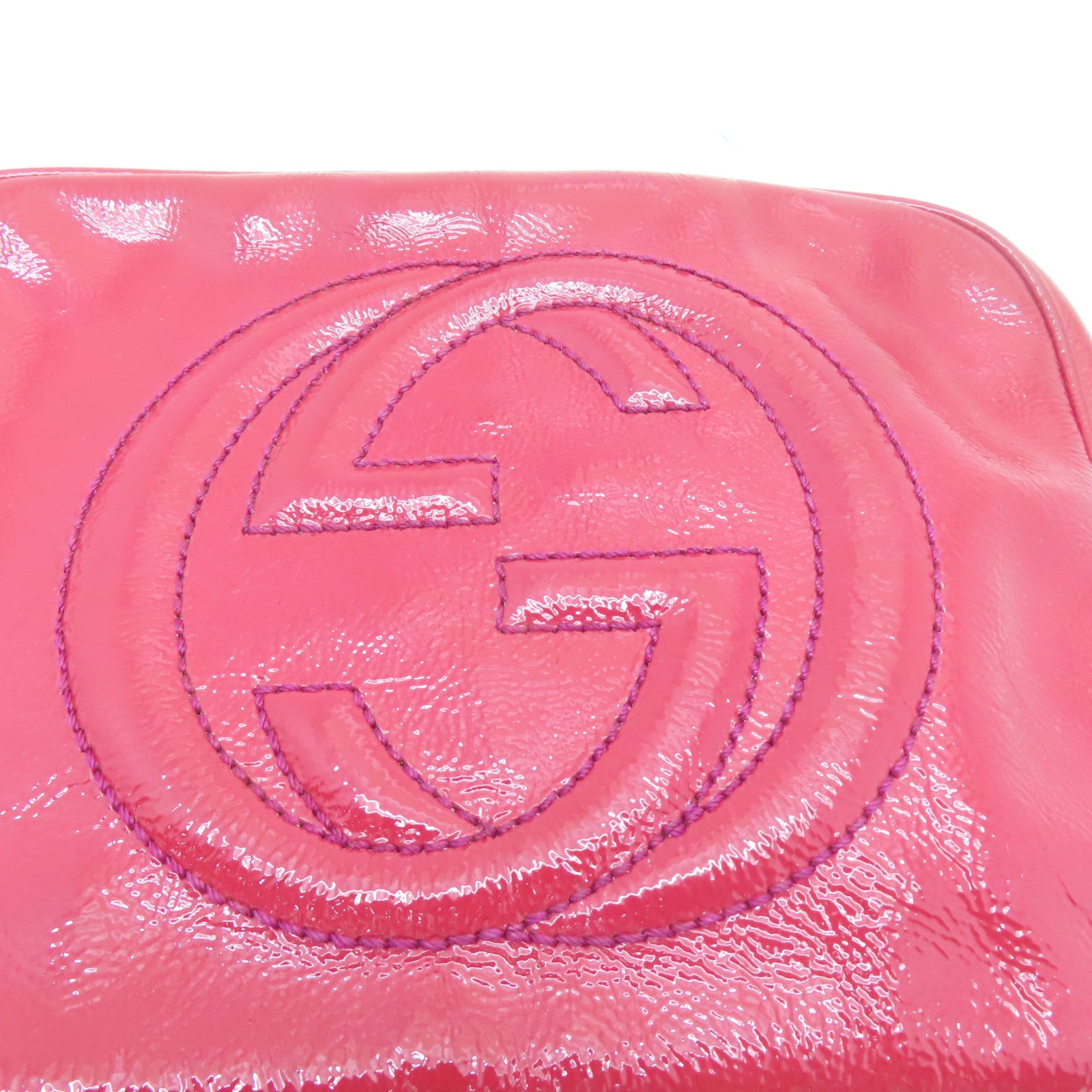 GUCCI 漆皮皮革Soho Bag金扣肩背袋紅色