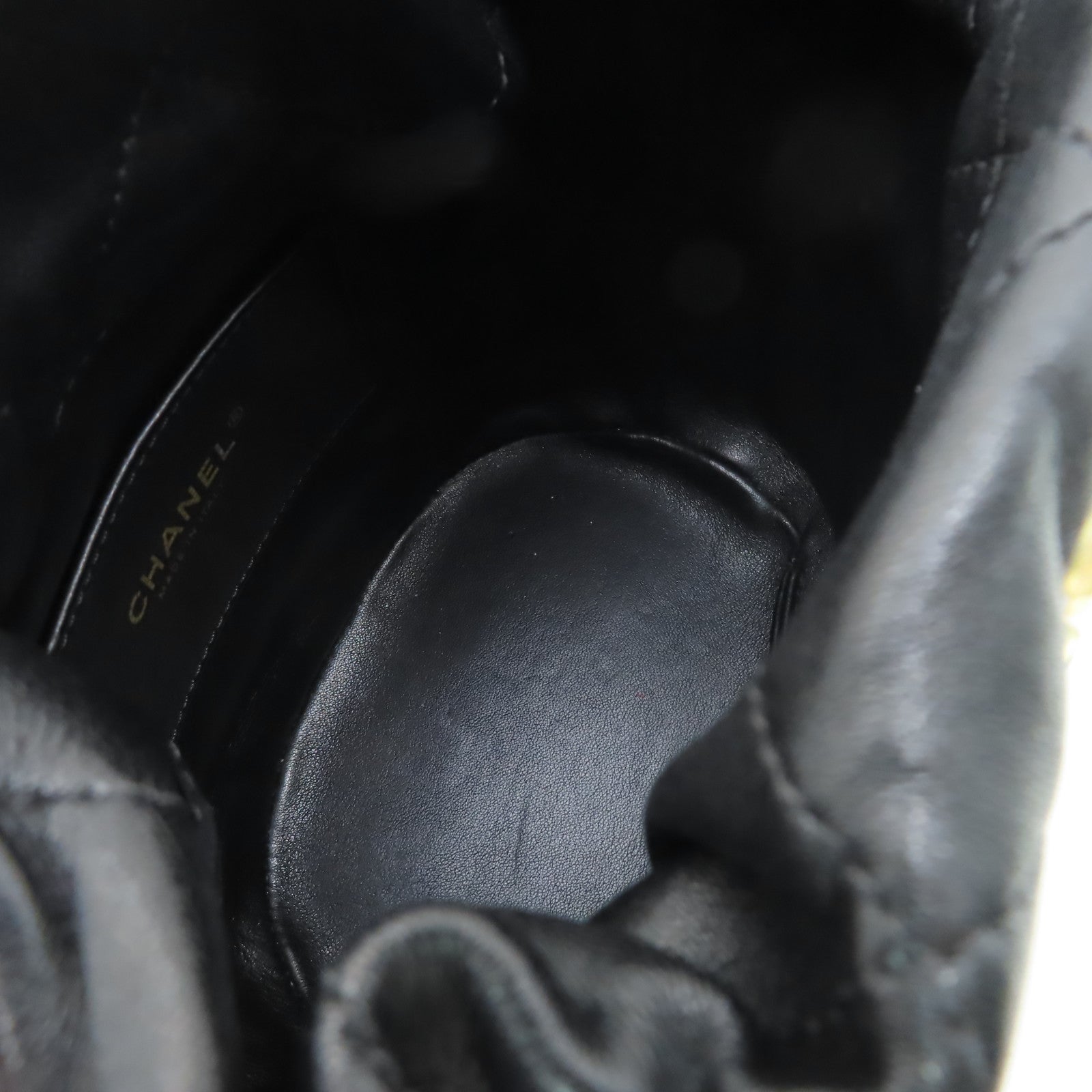CHANEL 菱格牛皮皮革Chain Shoulder金扣手挽肩背兩用袋黑色