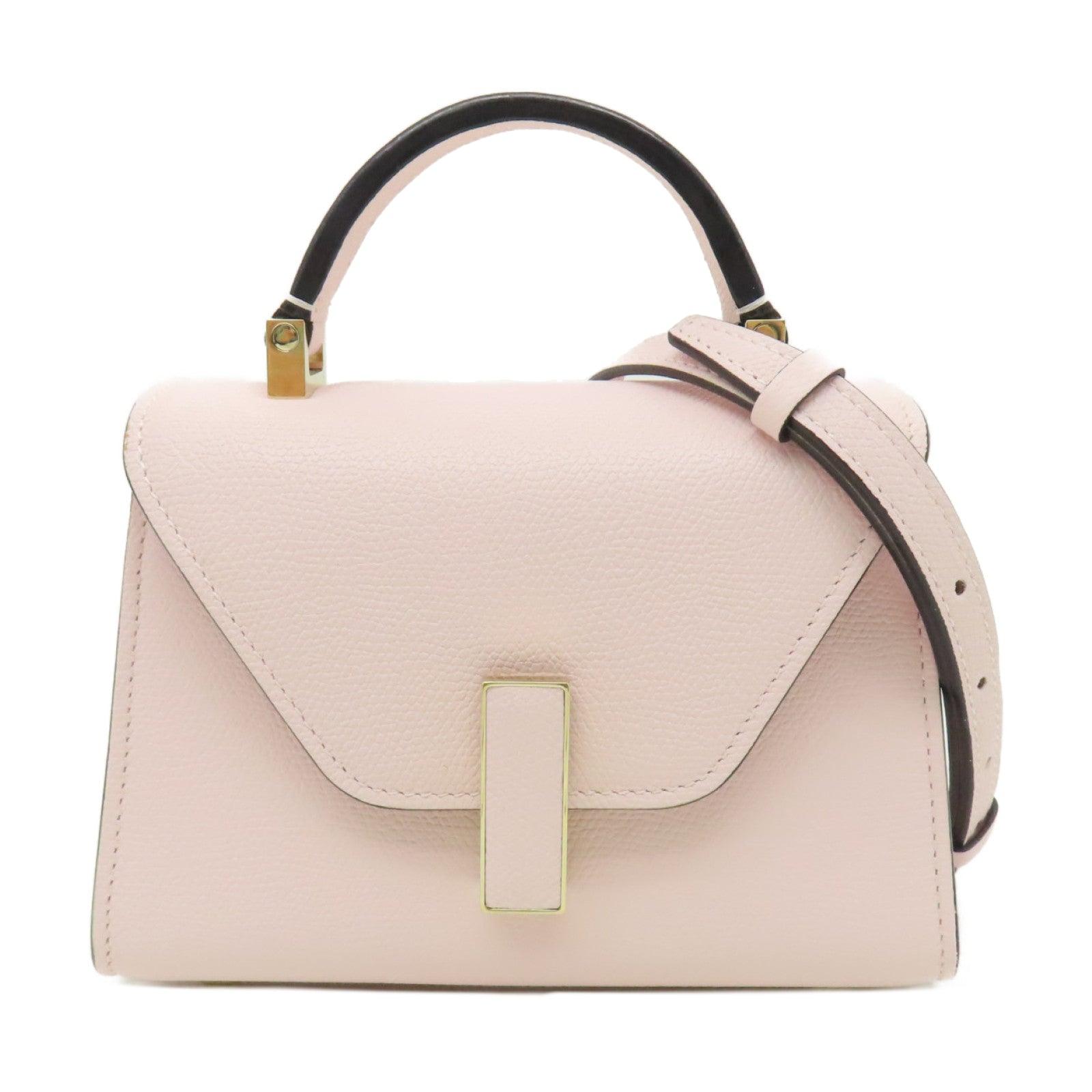 Valextra 牛皮皮革Valextra Iside Crossbody Micro金扣肩背袋粉紅色