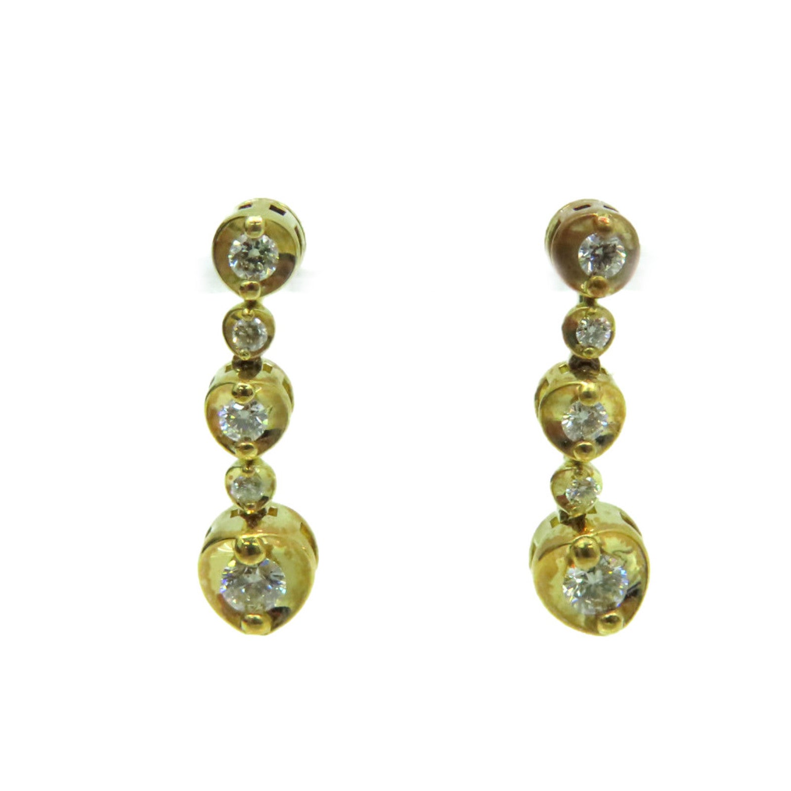 JEWELRY 【激减优惠】18K黄金/0.24ct钻石Diamond Earrings耳环