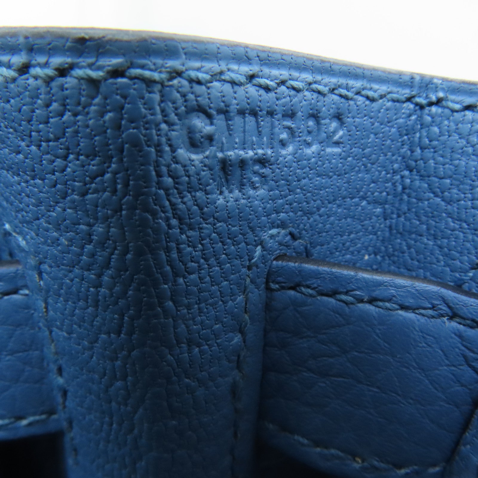 HERMES Togo皮革Kelly 28金扣手挽肩背两用袋蓝色/Blue agate