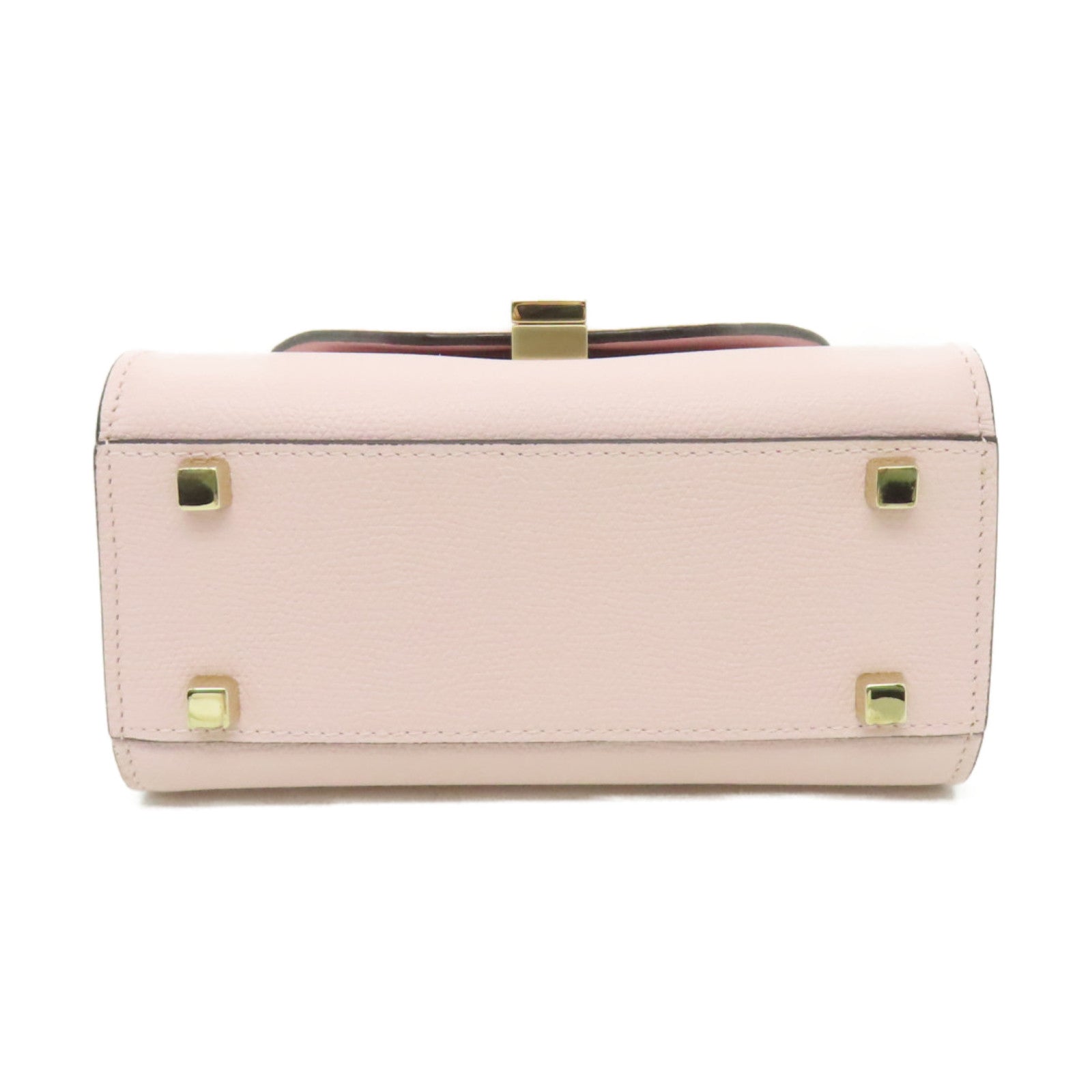 Valextra 牛皮皮革Valextra Iside Crossbody Micro金扣肩背袋粉紅色