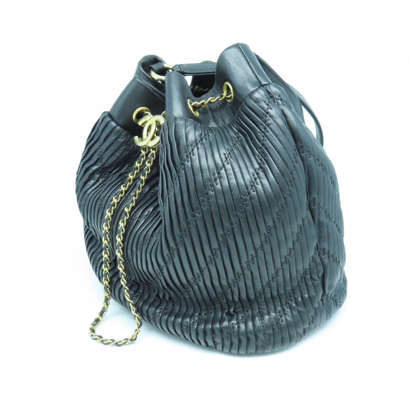 CHANEL 羊皮皮革Shoulder Bag金扣肩背袋黑色