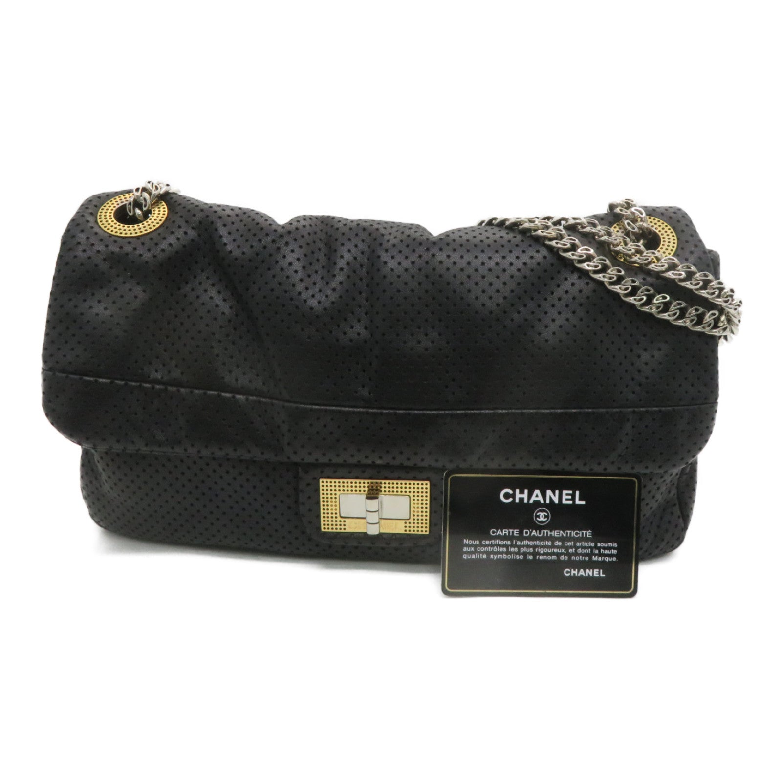 CHANEL 羊皮皮革2.55Chain Shoulder Bag肩背袋黑色