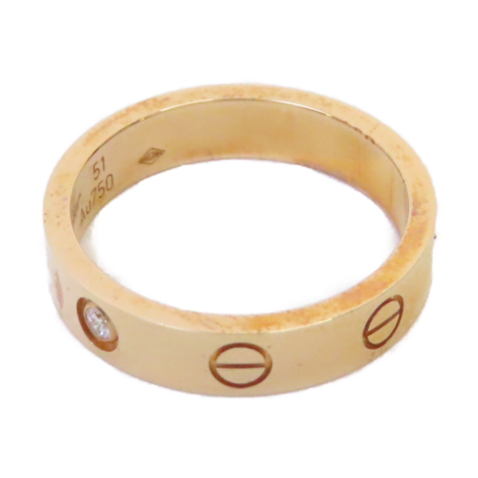 CARTIER 18K玫瑰金Love Ring 1 Diamond鑽石戒指#US5.5 #51