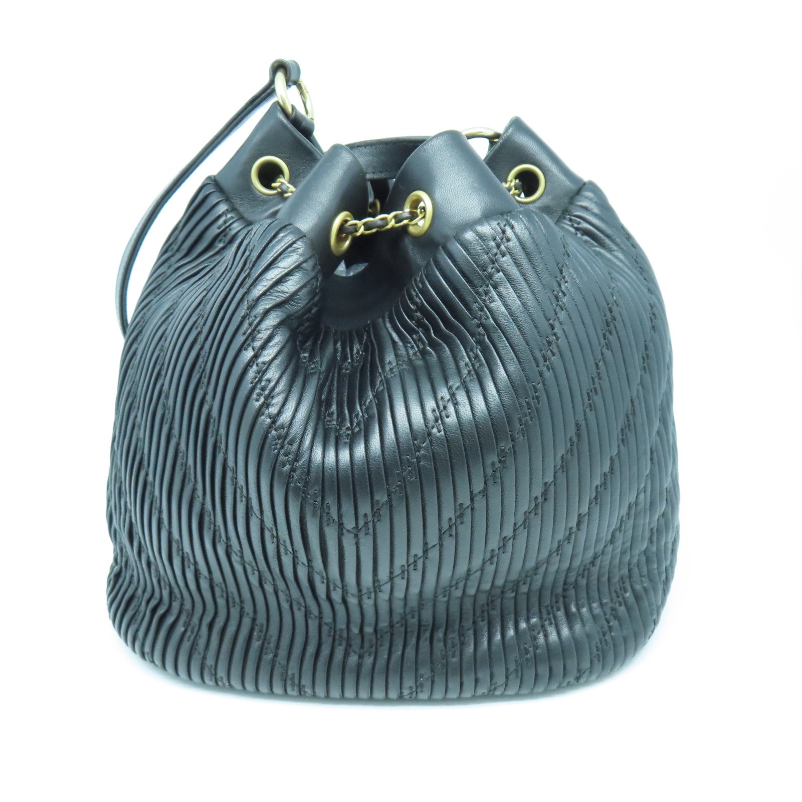 CHANEL 羊皮皮革Shoulder Bag金扣肩背袋黑色