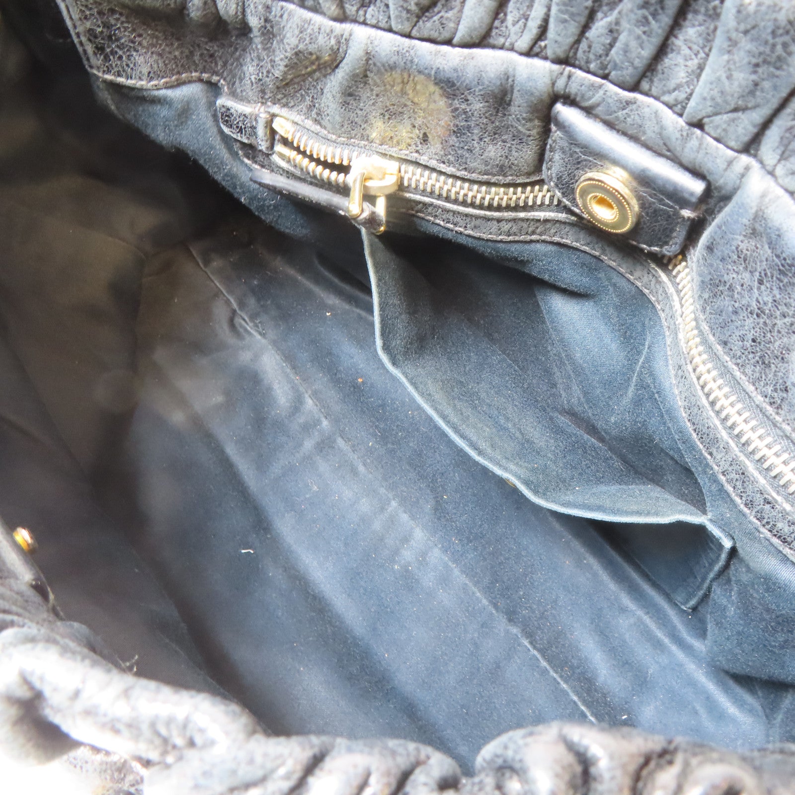 Miu Miu 牛皮皮革2 Way Shoulder金扣手挽肩背兩用袋黑色