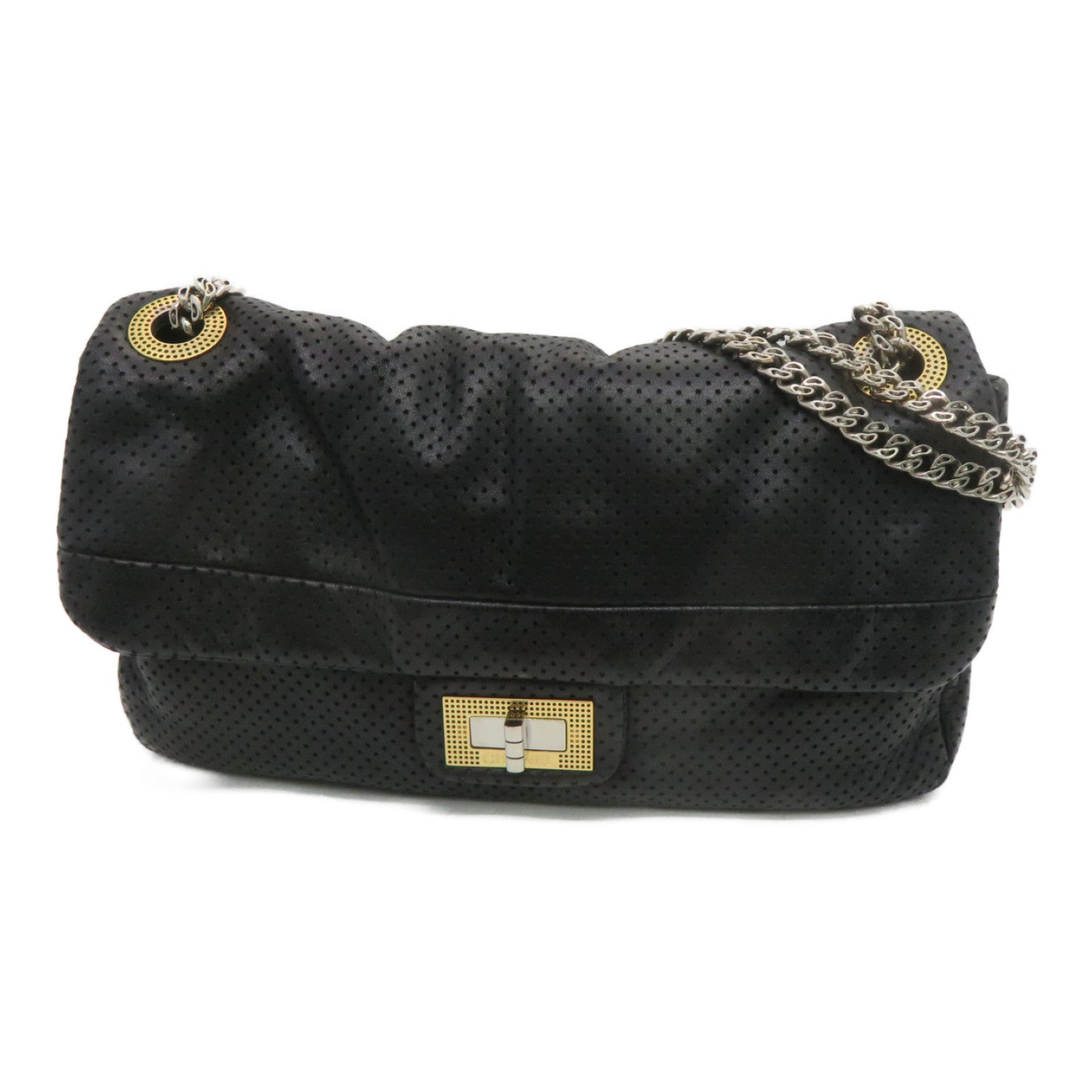 CHANEL 羊皮皮革2.55Chain Shoulder Bag肩背袋黑色