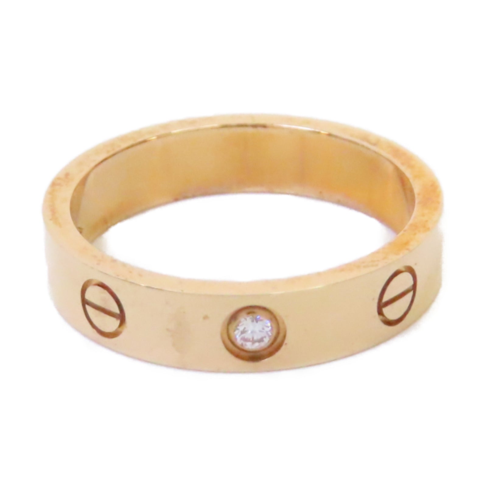 CARTIER 18K玫瑰金Love Ring 1 Diamond鑽石戒指#US5.5 #51