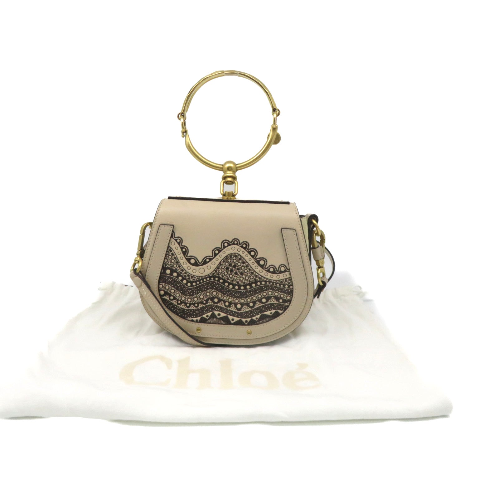 Chloe cowhide leather 2Way Shoulder Bag handle shoulder bag apricot color
