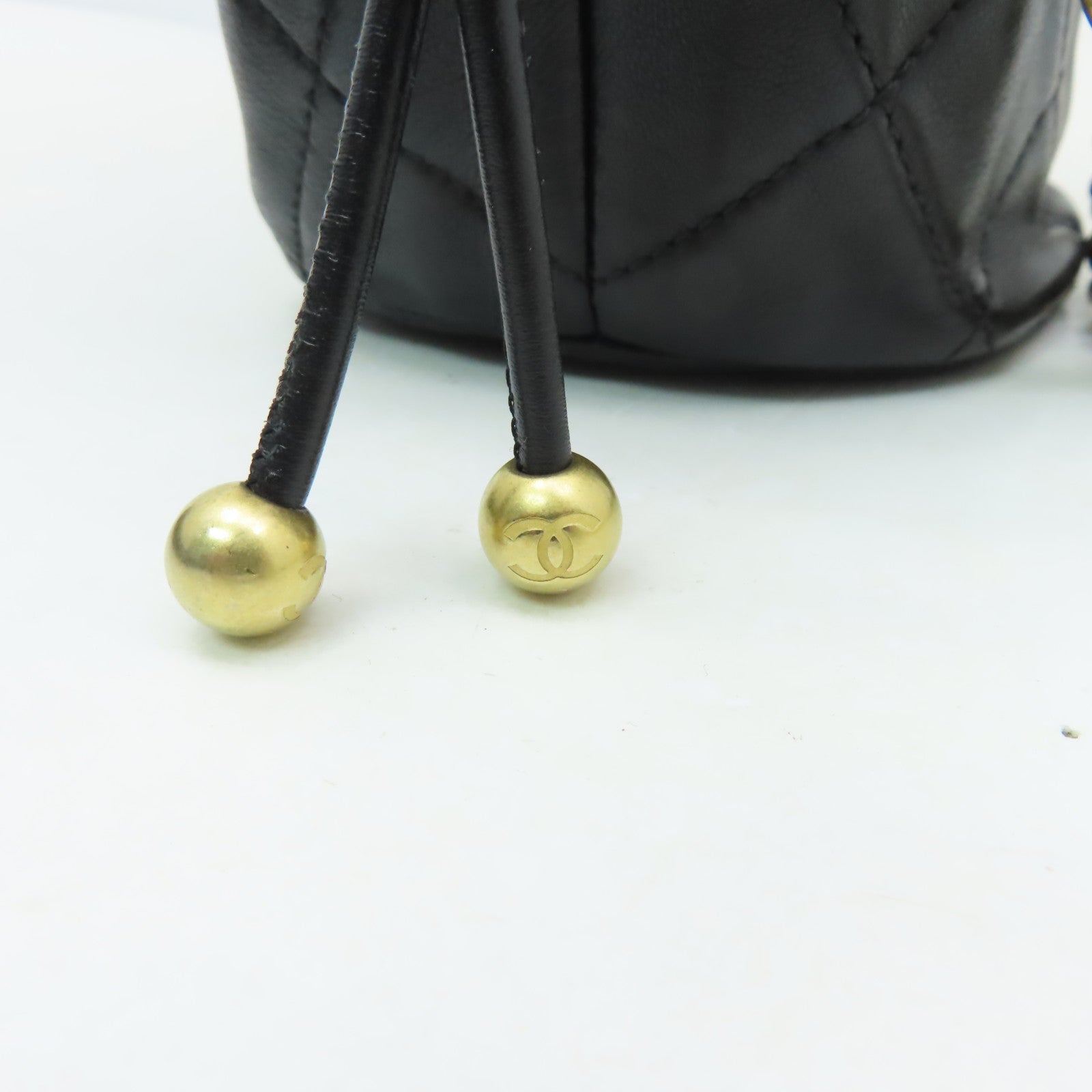 CHANEL 菱格牛皮皮革Chain Shoulder金扣手挽肩背兩用袋黑色