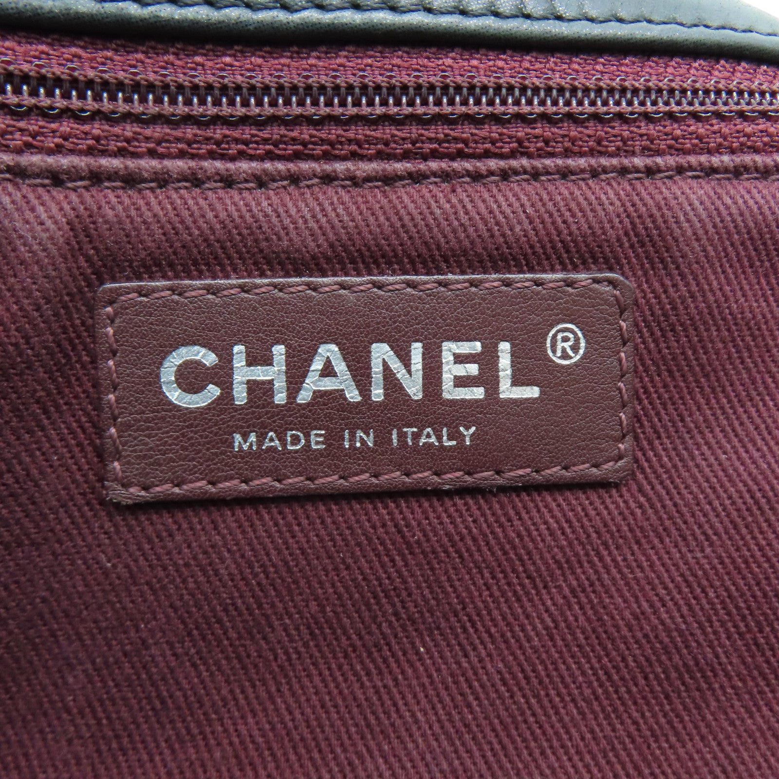 CHANEL 菱格牛皮皮革Chain Shoulder Bag银扣链带肩背袋黑色