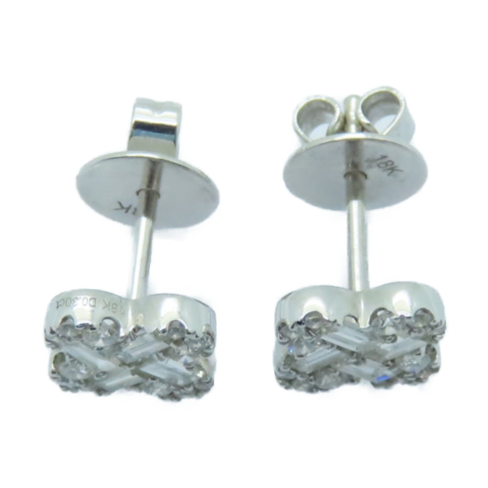 JEWELRY 18K白金Diamond Earrings 0.20ct/0.40ct鑽石耳環銀色