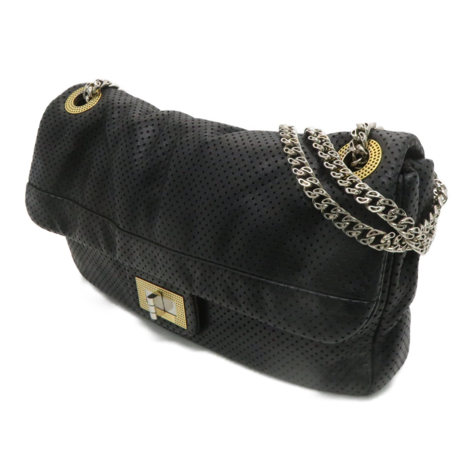 CHANEL 羊皮皮革2.55Chain Shoulder Bag肩背袋黑色