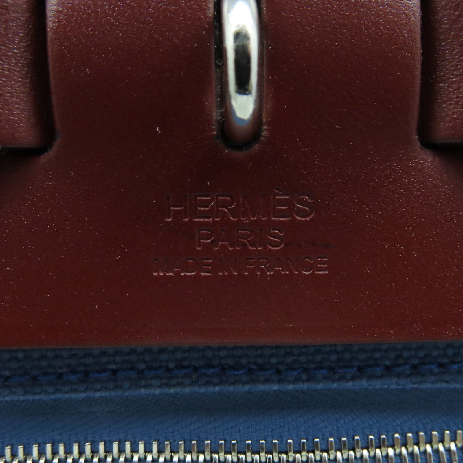 HERMES 帆布Herbag PM 2Way Shoulder Bag银扣手挽肩背两用袋Blen agate/Rough H玛瑙蓝色/酒红色
