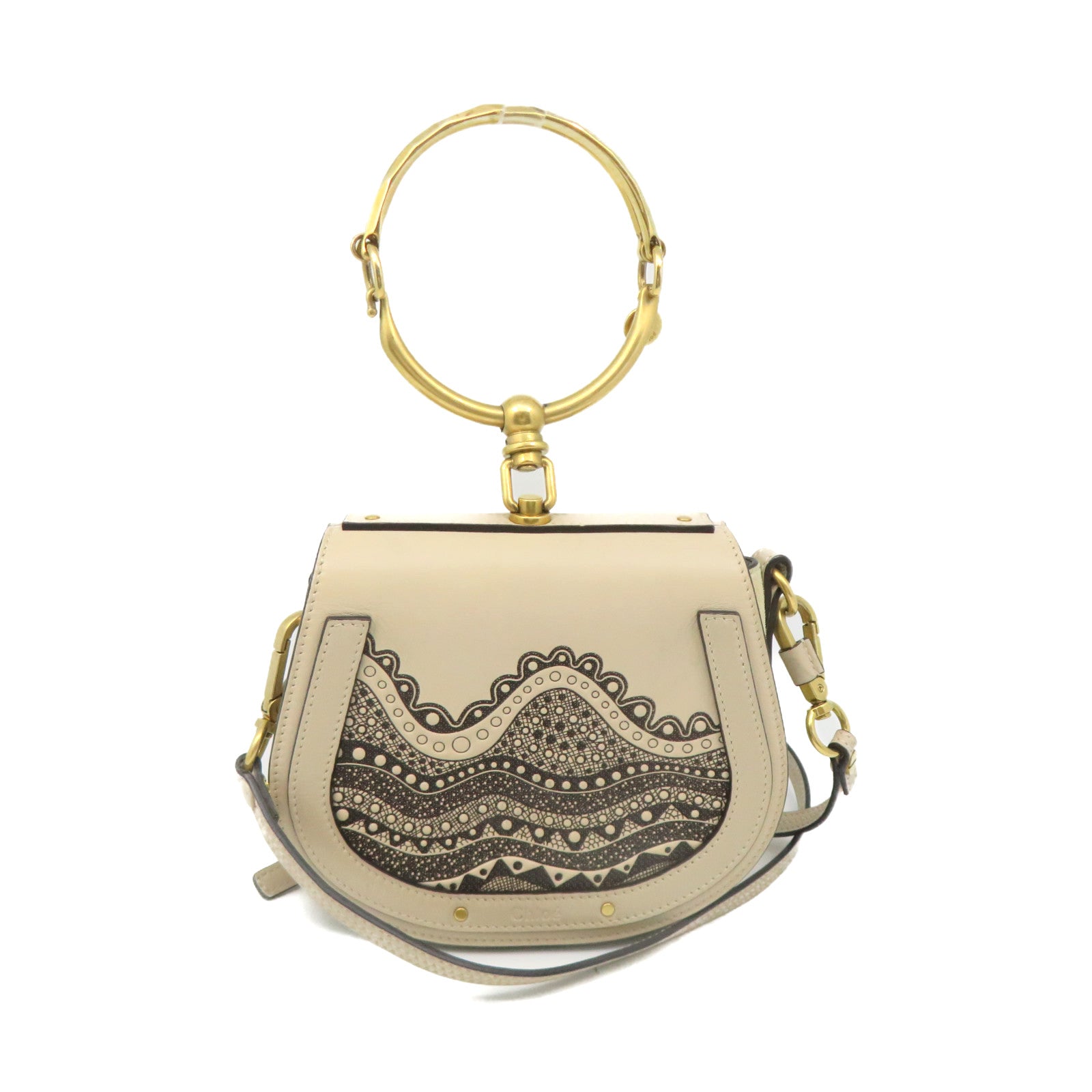 Chloe cowhide leather 2Way Shoulder Bag handle shoulder bag apricot color