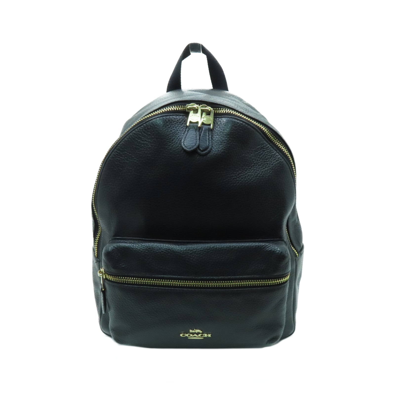 COACH 牛皮皮革Backpack金扣背包黑色