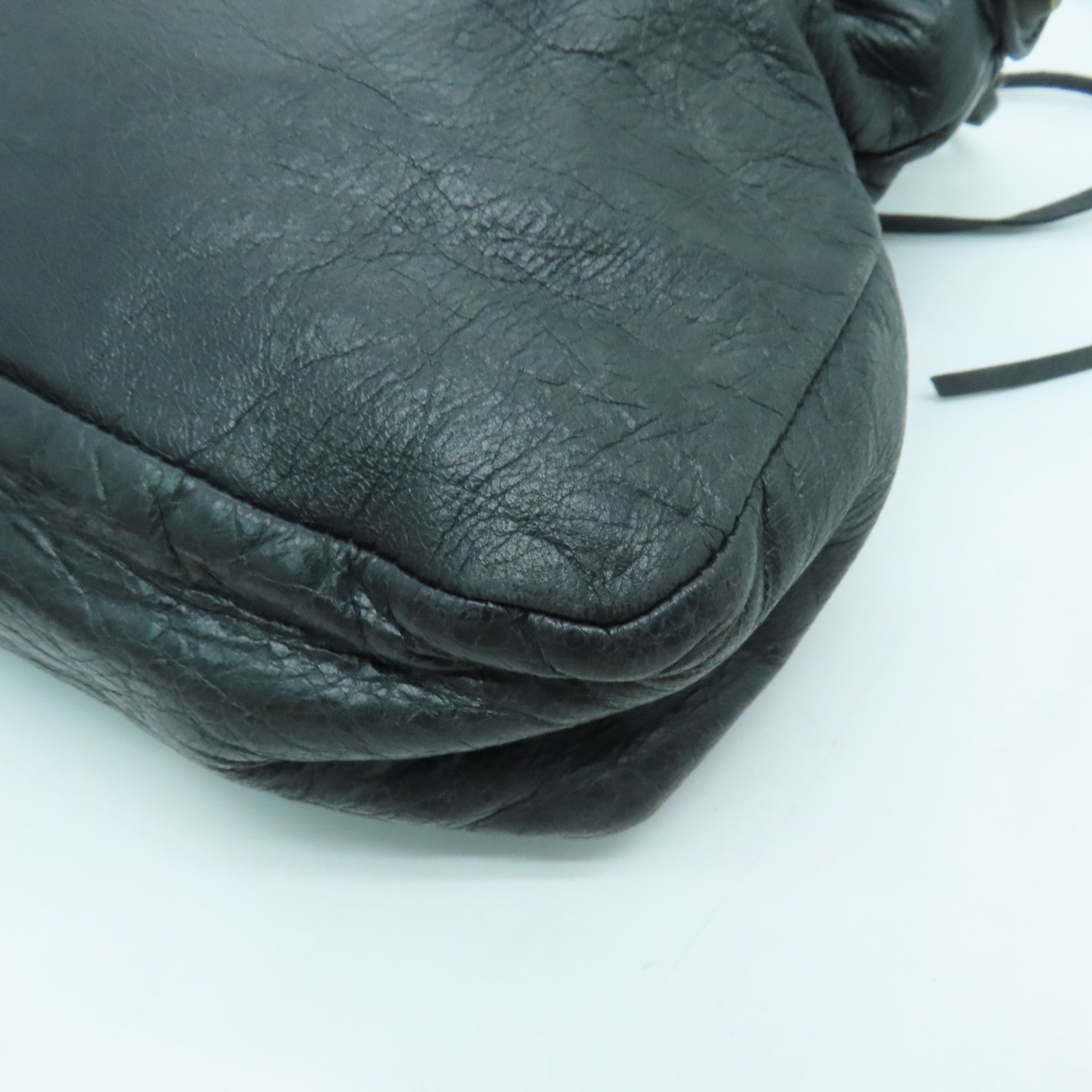 BALENCIAGA 牛皮皮革City Bag金扣手挽肩背兩用袋灰色